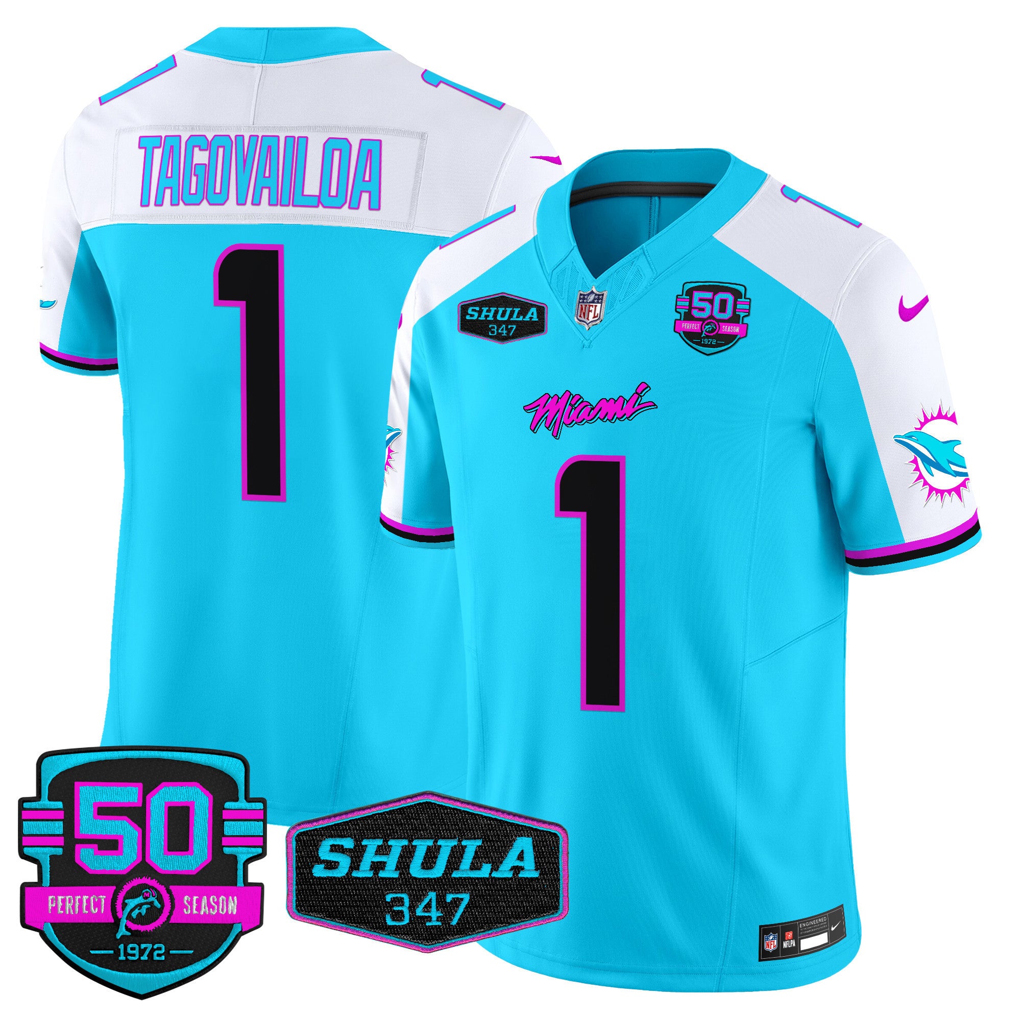 Men's Dolphins Miami Vice Vapor Limited Jersey V4 - All Stitched