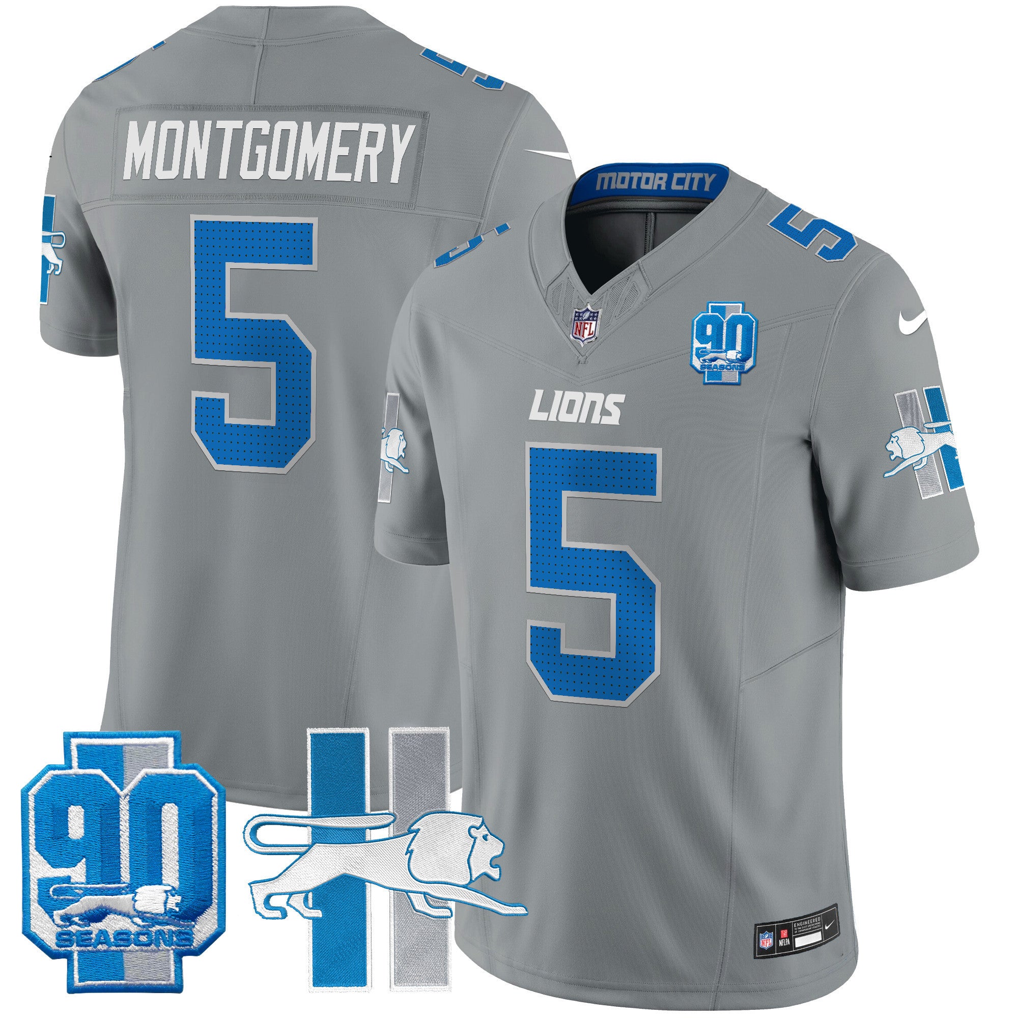Men's Detroit Lion 1946 Throwback Vapor Limited Jersey - All Stitched