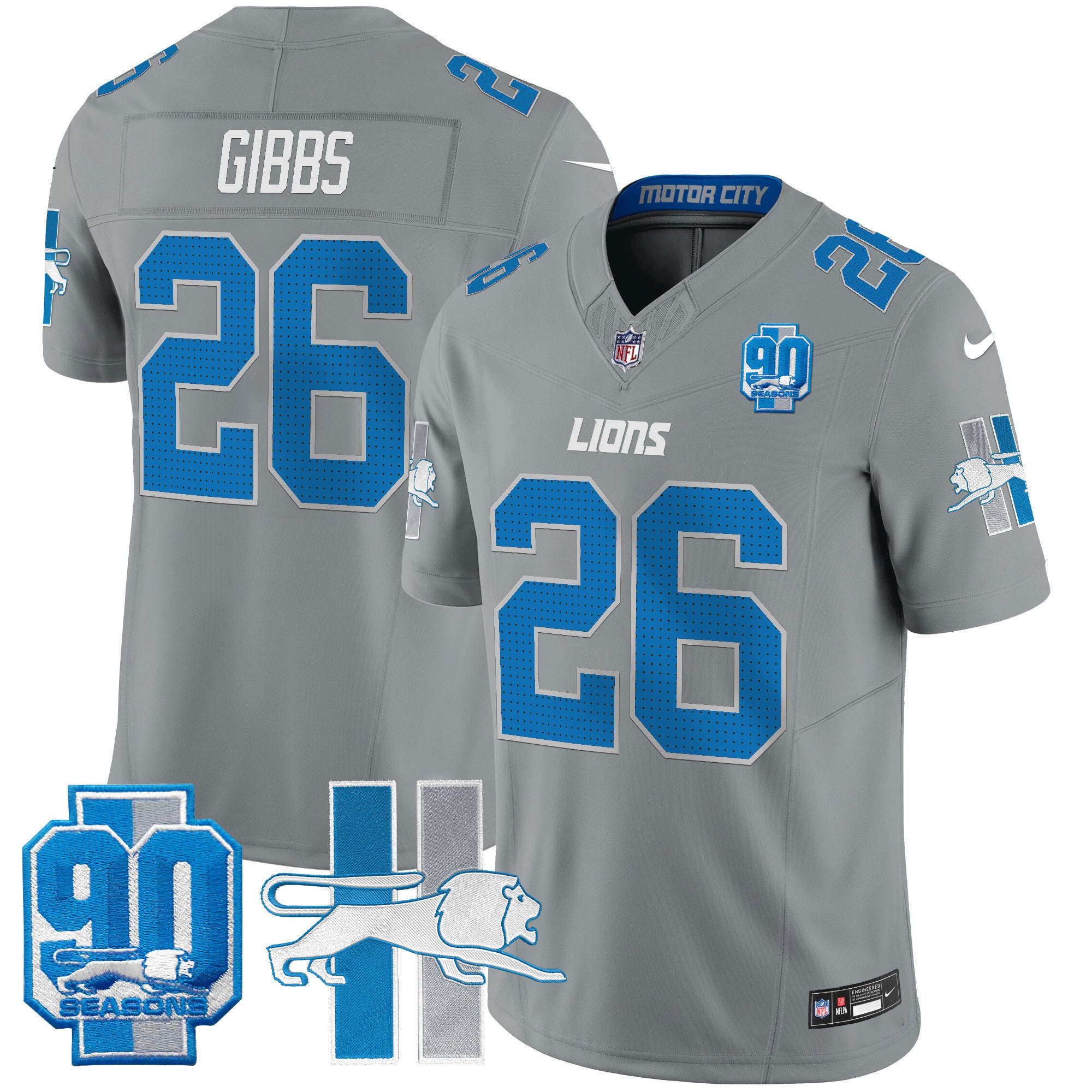 Men's Detroit Lion 1946 Throwback Vapor Limited Jersey - All Stitched