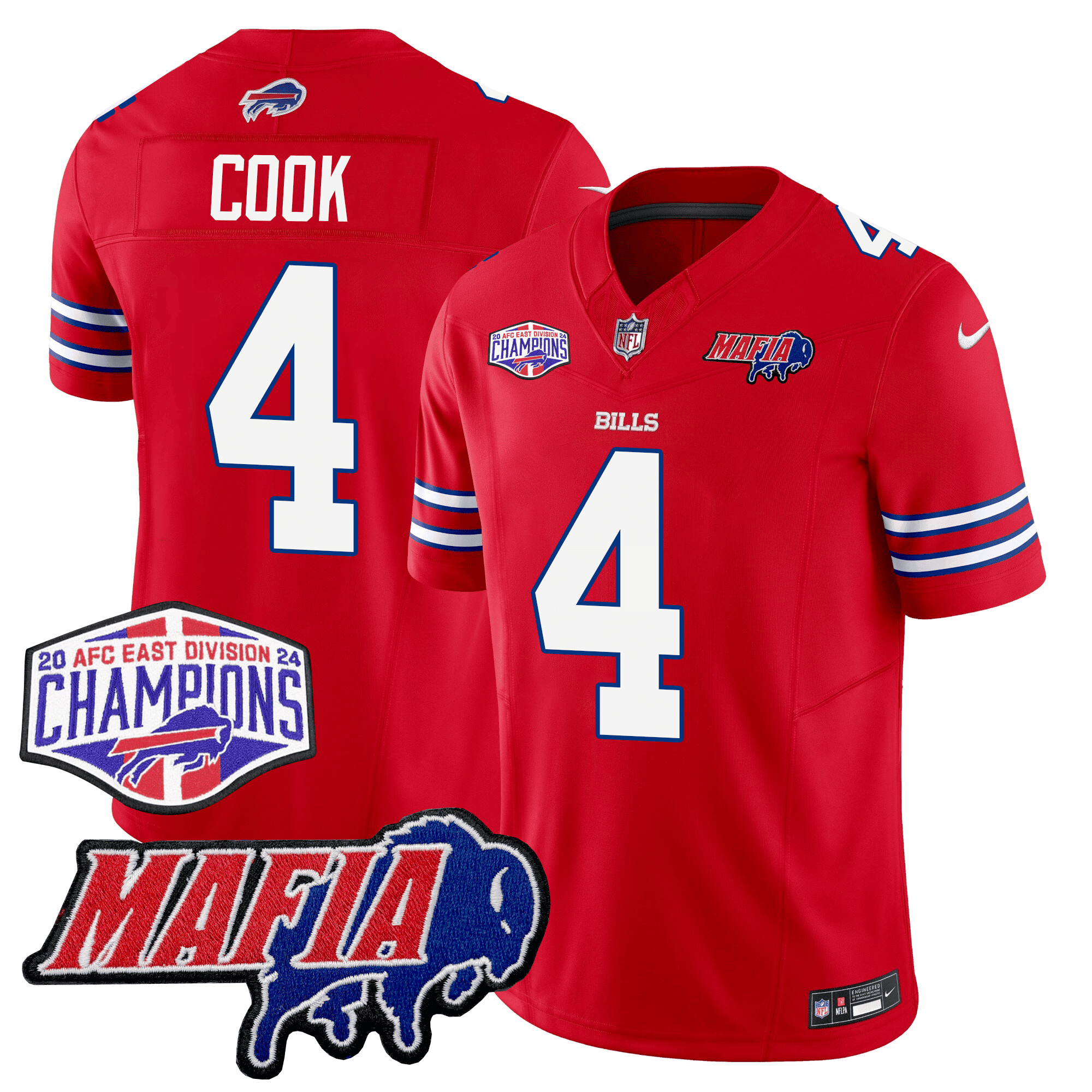 Men's Buffalo Bills 24/25 Jersey - Bills Mafia + AFC East Championship Patch