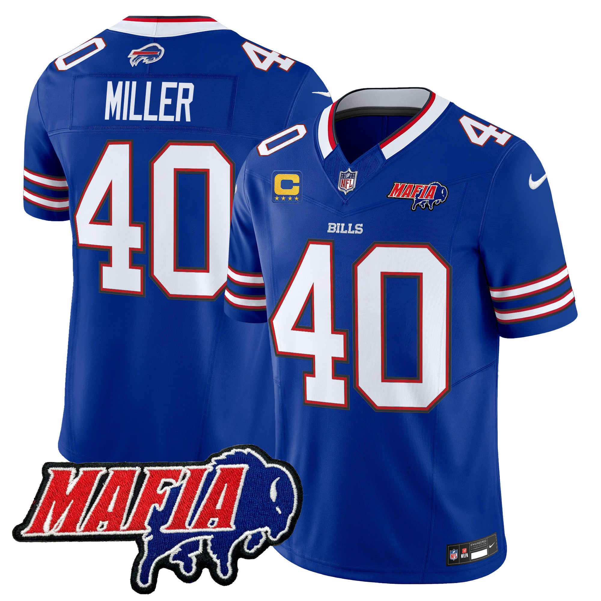 Men's Buffalo Bills 2024 Bills Mafia Patch Vapor Limited Jersey - All Stitched