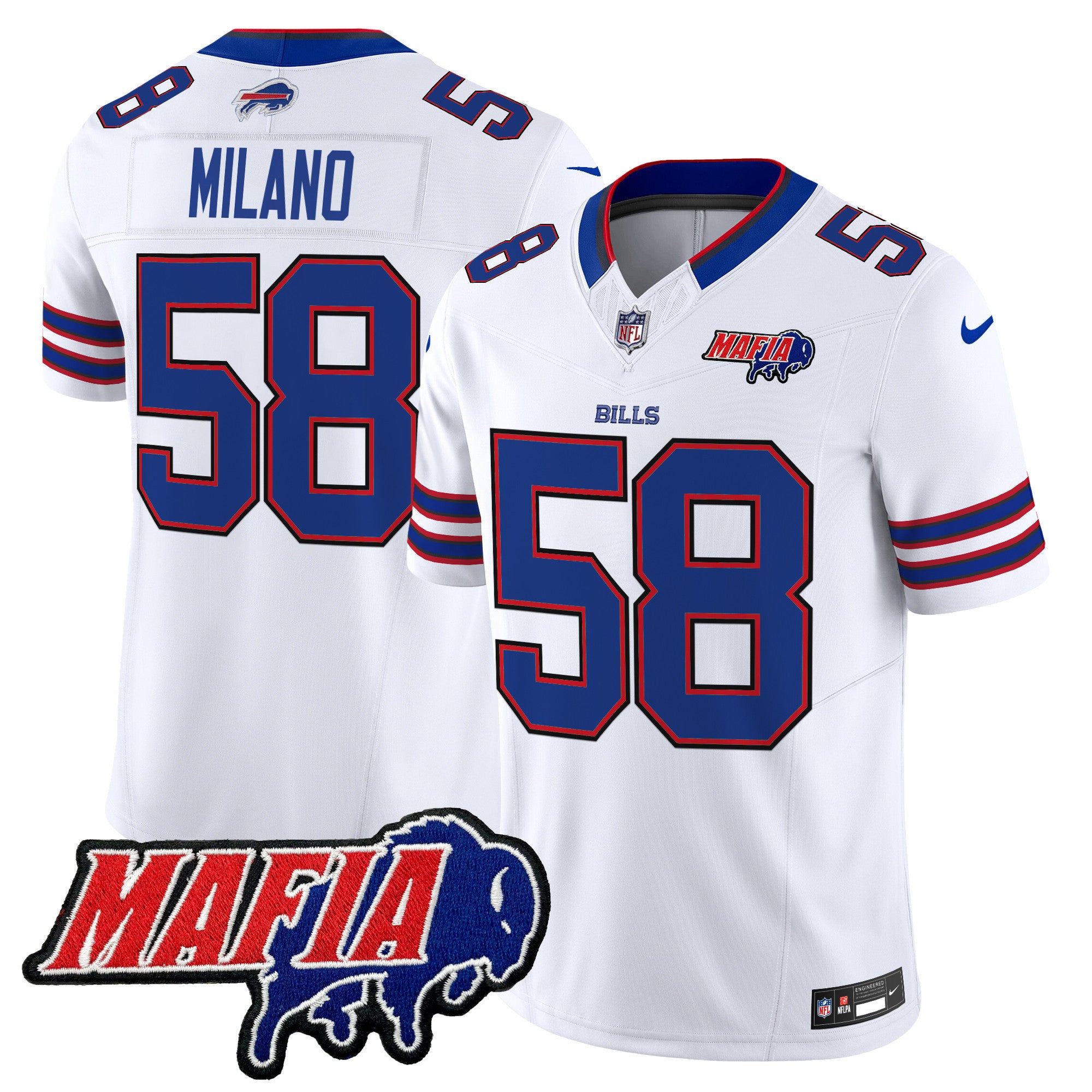 Men's Buffalo Bills 2024 Bills Mafia Patch Vapor Limited Jersey - All Stitched