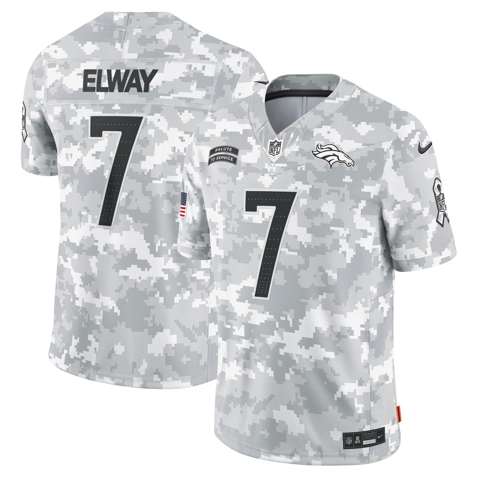 Denver Broncos 2024 Salute to Service Vapor Limited Jersey - Arctic Camo - All Stitched