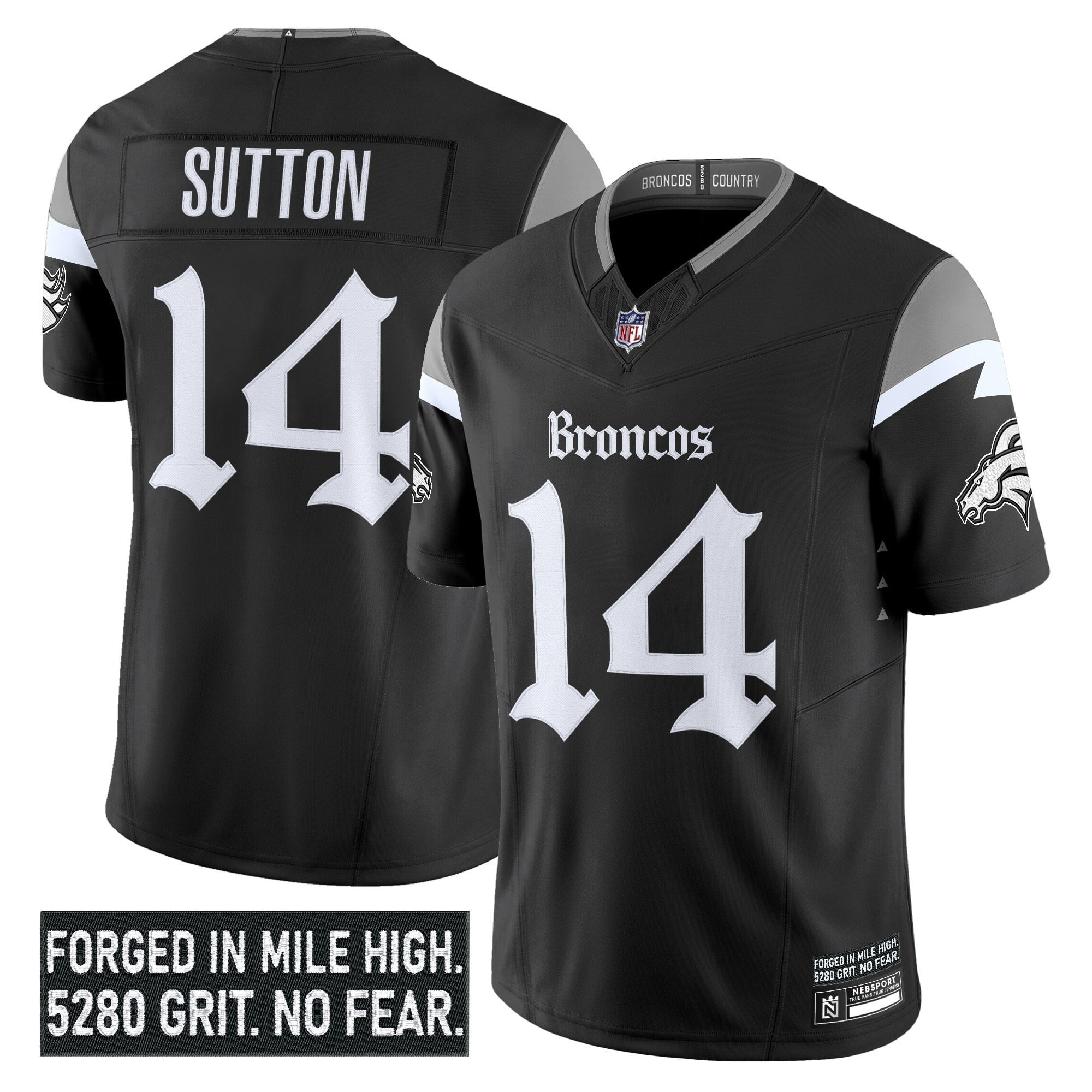 Men's Denver Broncos 'Gothic Mile High Shadows Edition' Vapor Limited Jersey - All Stitched