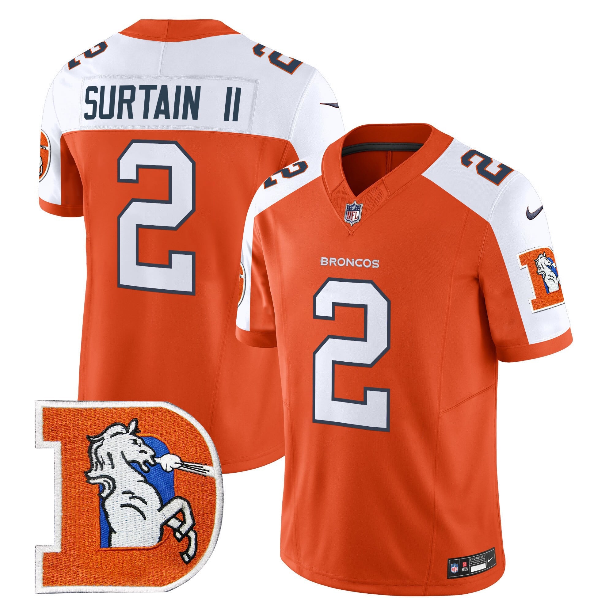 Men's Denver Broncos Throwback Vapor Limited Jersey V2 - All Stitched