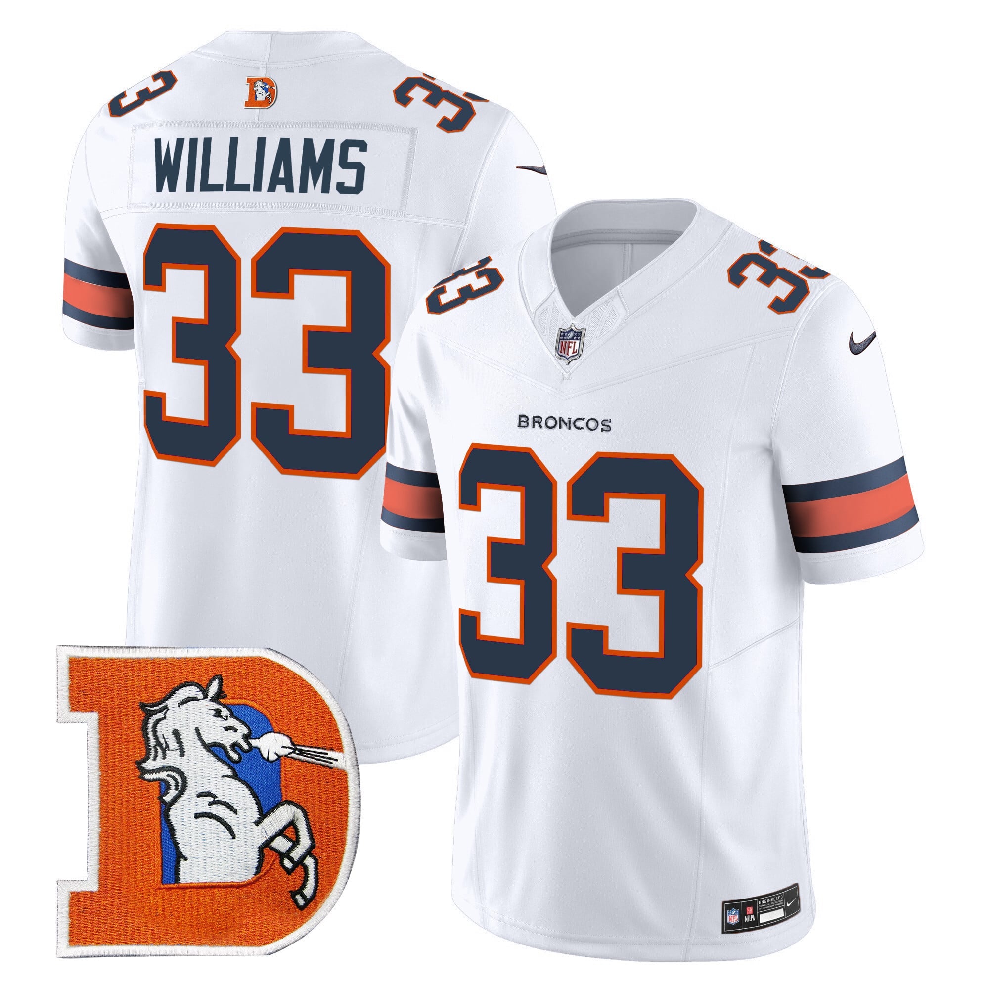 Men's Denver Broncos Throwback Vapor Limited Jersey V2 - All Stitched