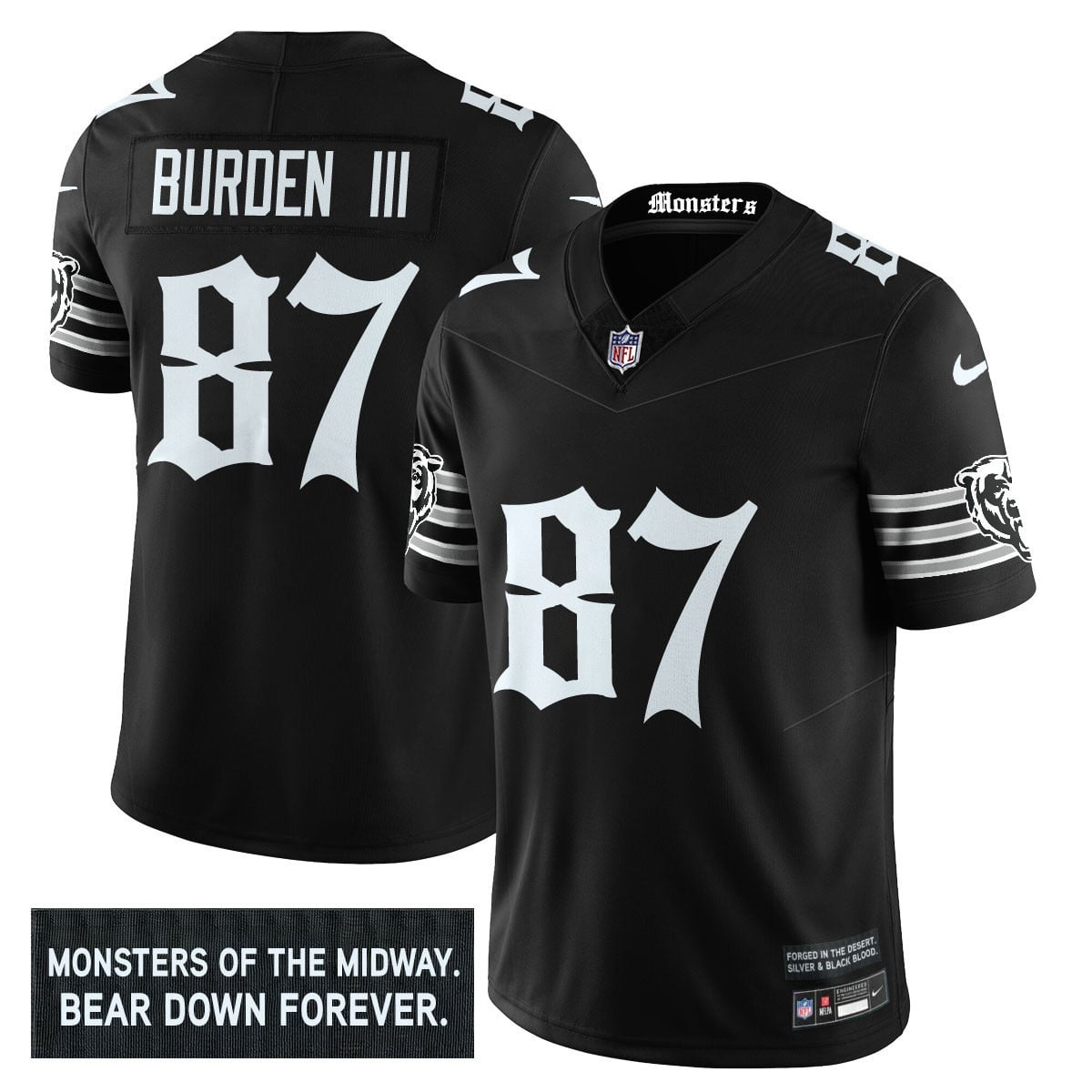 Men's Chicago Bears 'Gothic Monsters Edition' Vapor Limited Jersey - All Stitched