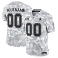 Arctic Camo Dallas Cowboys 2024 Salute to Service Custom Jersey - All Stitched - All Stitched