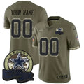 Custom Dallas Cowboys 2022 Salute To Service Olive Special Limited Edition Jersey – All Stitched