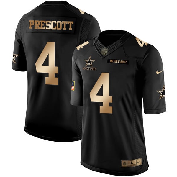 Men’s Dallas Cowboys Black Gold Jersey Collection – All Stitched