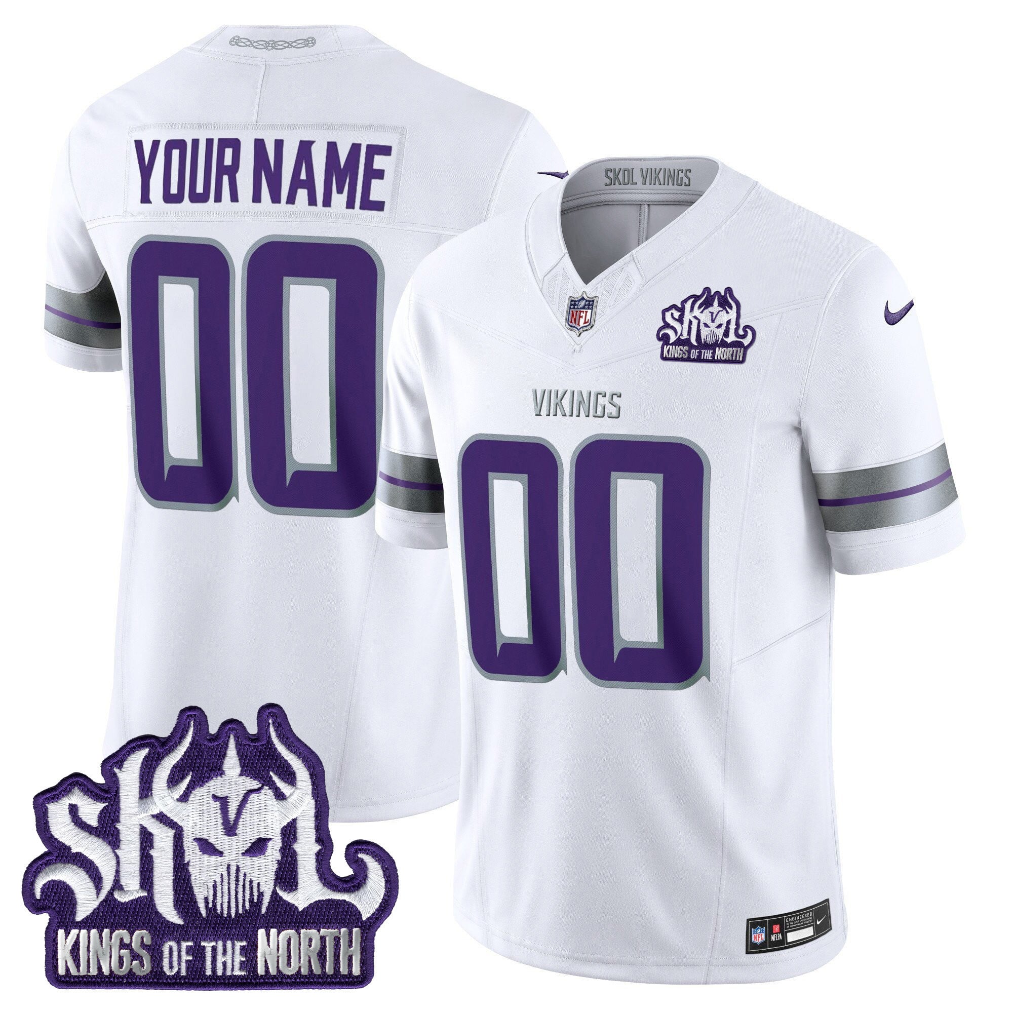 Minnesota Vikings 2024 Winter Warrior Skol Patch Vapor Limited Custom Jersey - All Stitched