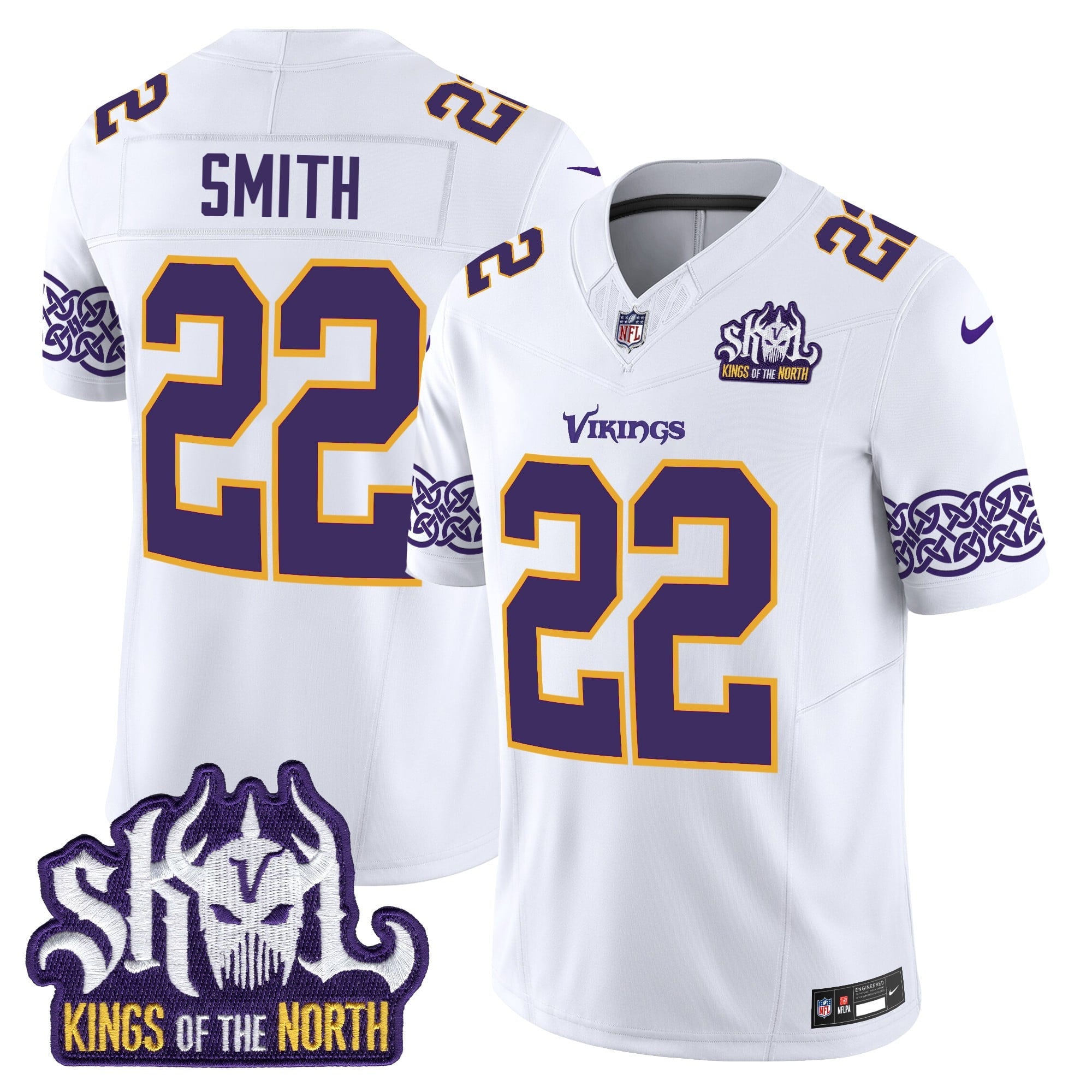 Men's Minnesota Vikings King Of The North Patch Throwback Vapor Limited Jersey V2 - All Stitched
