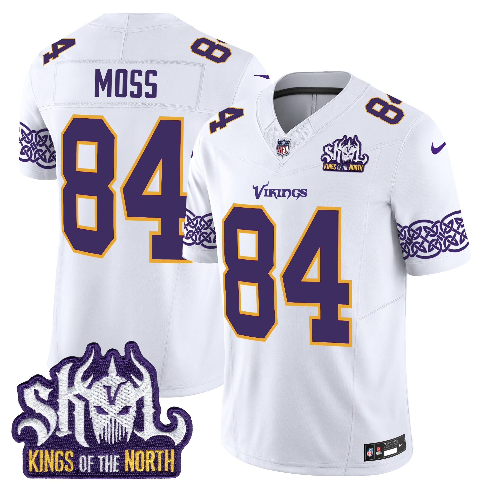 Men's Minnesota Vikings King Of The North Patch Throwback Vapor Limited Jersey V2 - All Stitched