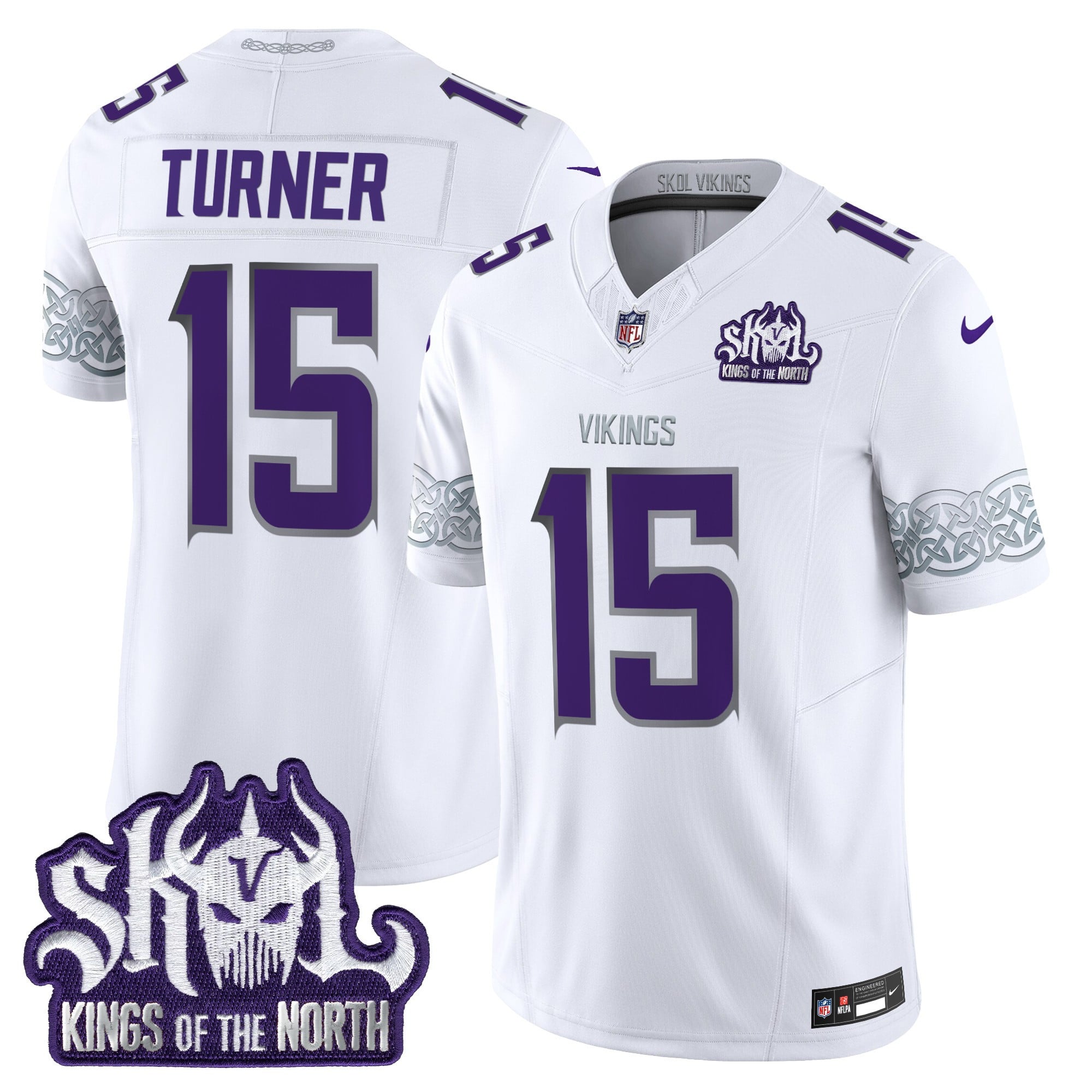 Men's Minnesota Vikings King Of The North Patch Throwback Vapor Limited Jersey V2 - All Stitched
