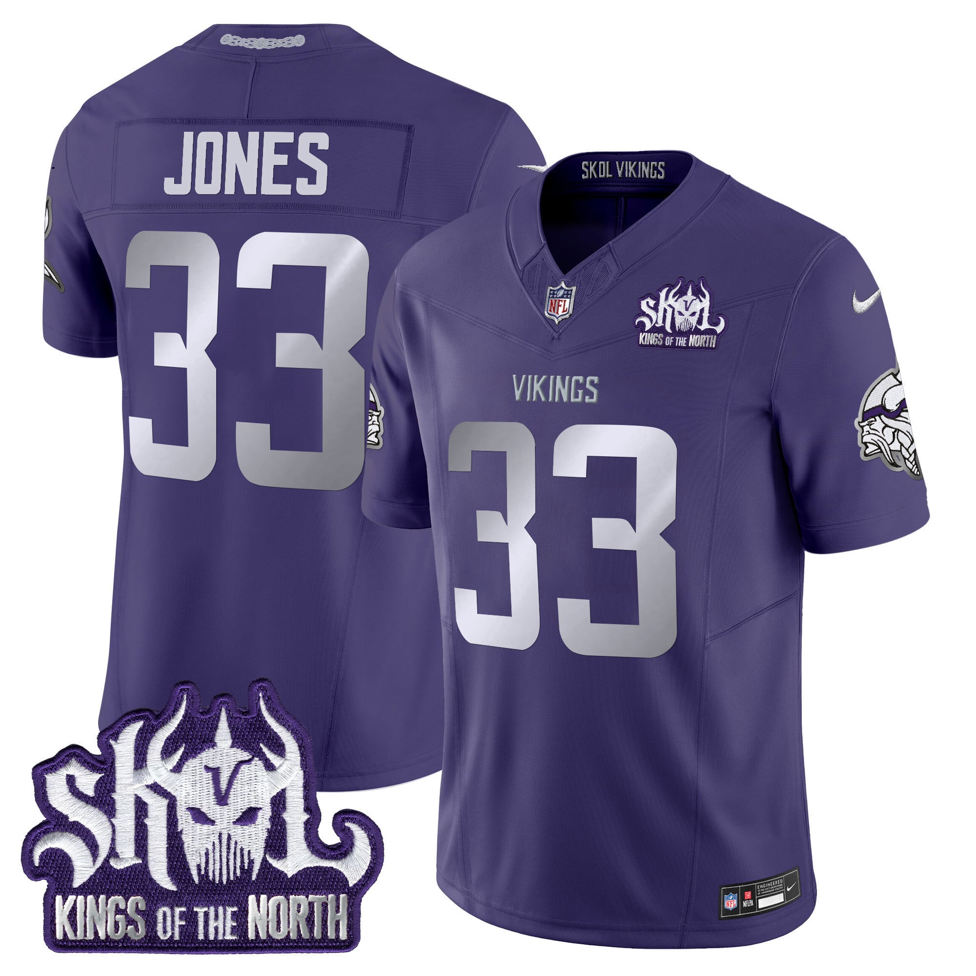 Men's Minnesota Vikings 2025 Winter Warrior Skol Patch Vapor Limited Jersey - All Stitched