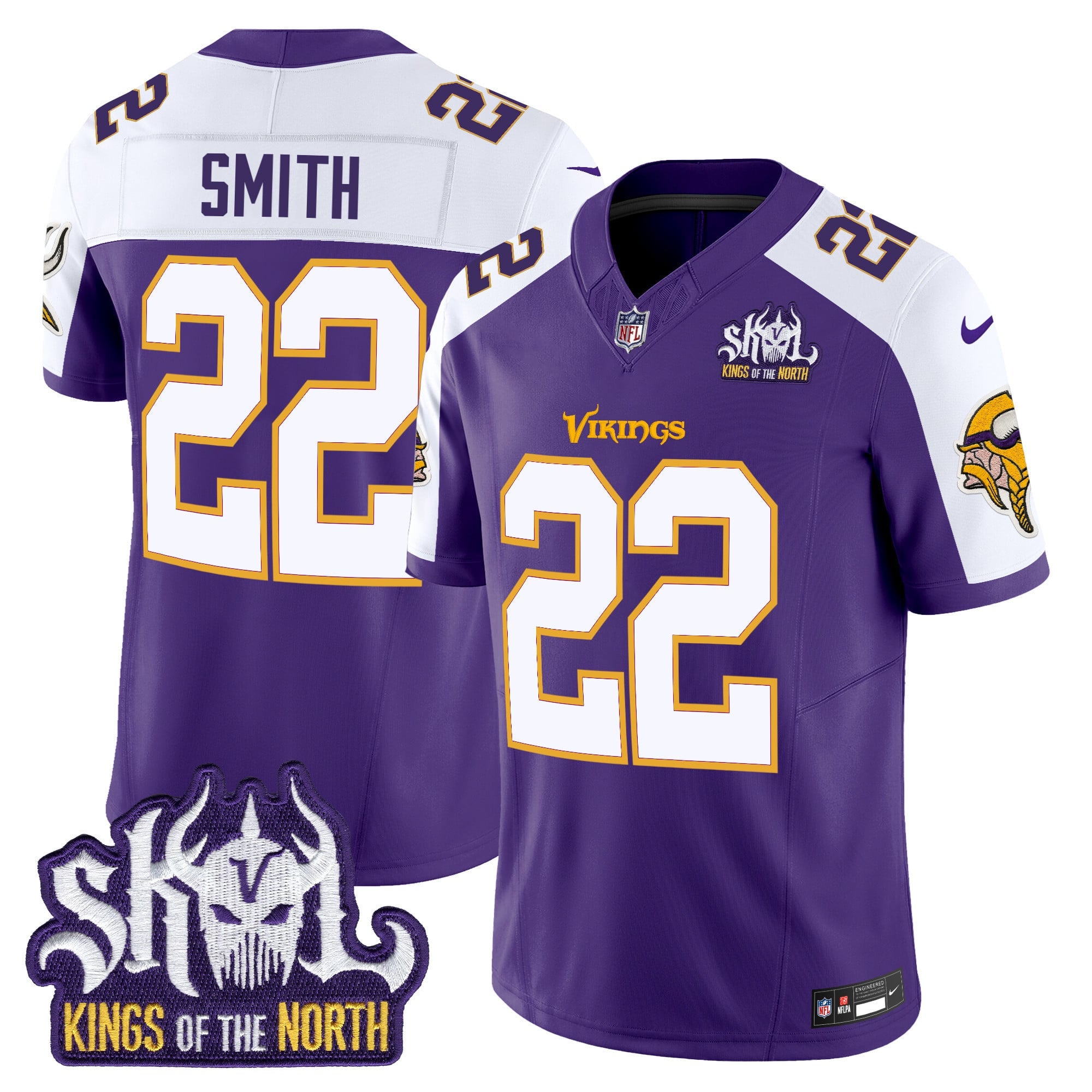 Men's Minnesota Vikings King Of The North Patch Throwback Vapor Limited Jersey - All Stitched