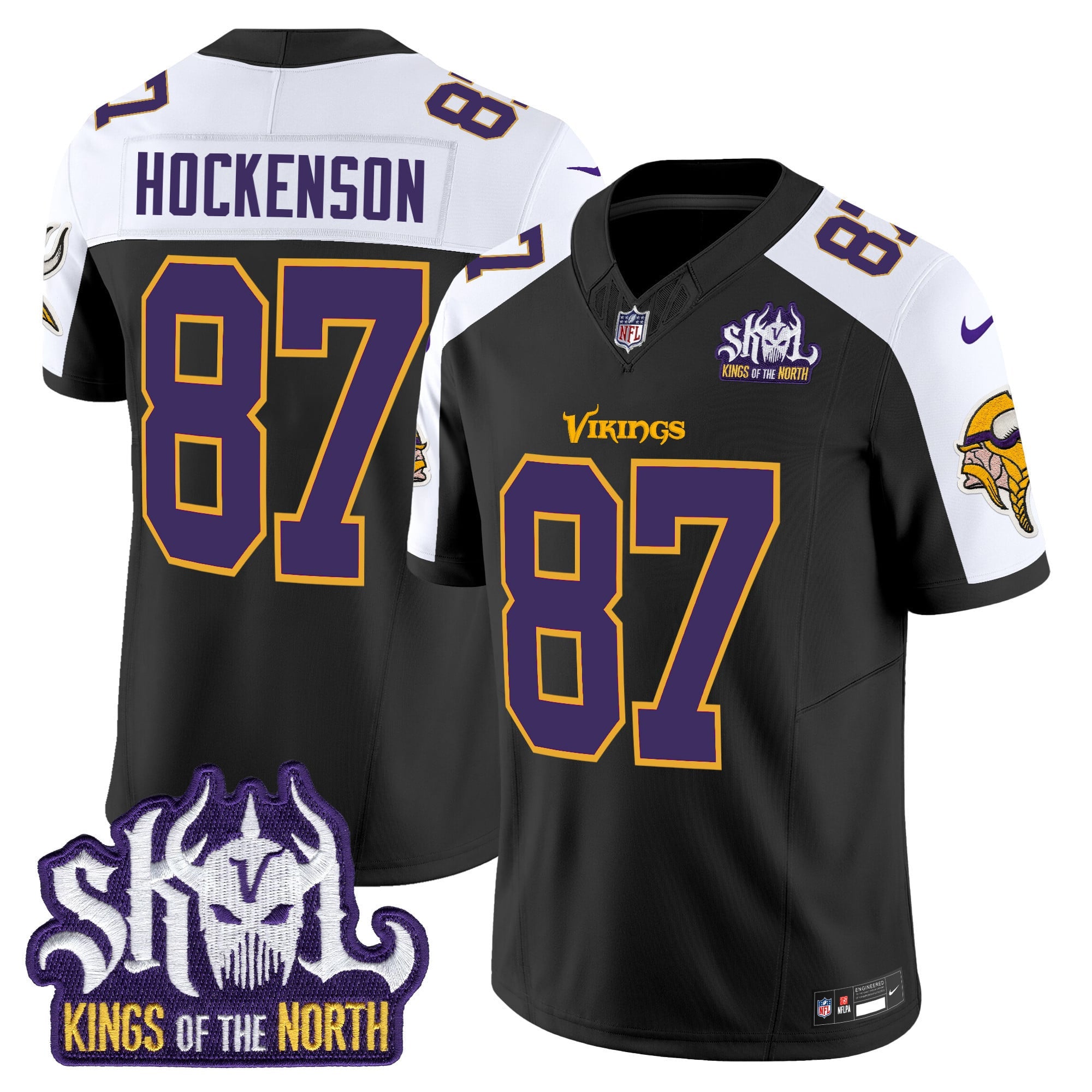 Men's Minnesota Vikings King Of The North Patch Throwback Vapor Limited Jersey - All Stitched