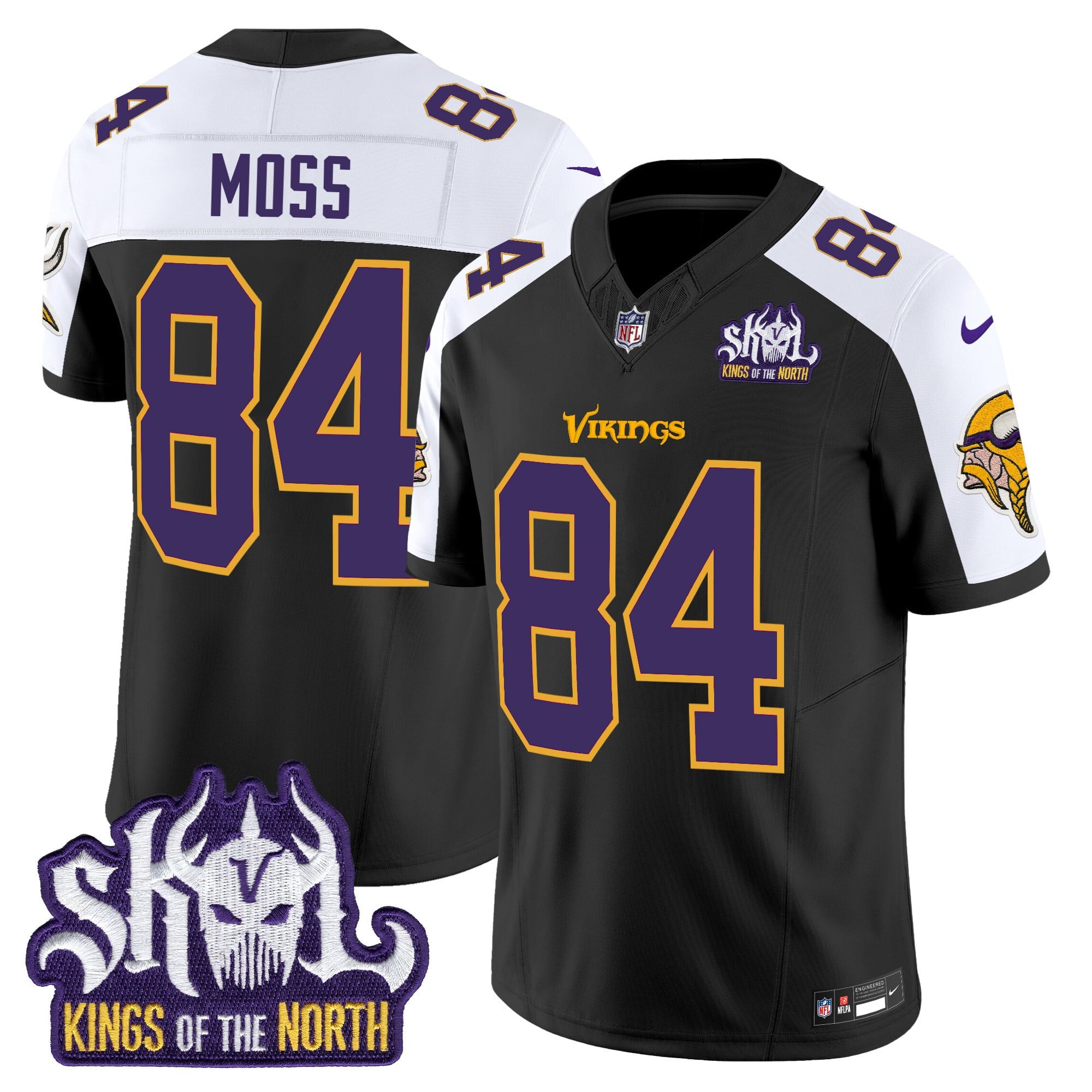 Men's Minnesota Vikings King Of The North Patch Throwback Vapor Limited Jersey - All Stitched