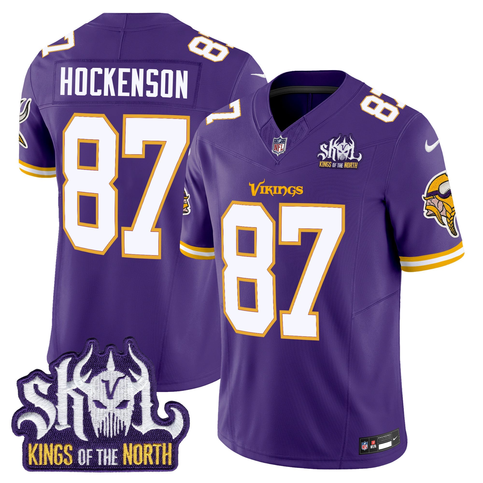Men's Minnesota Vikings King Of The North Patch Throwback Vapor Limited Jersey - All Stitched