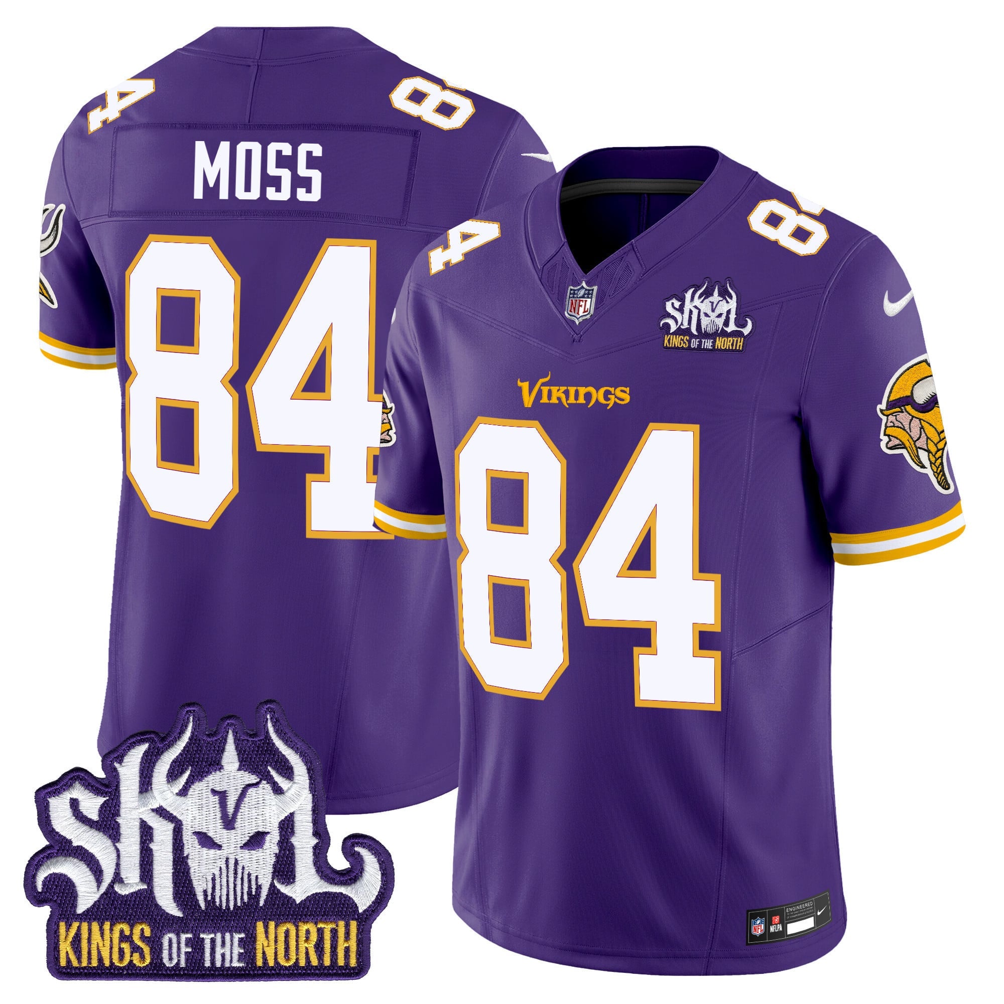 Men's Minnesota Vikings King Of The North Patch Throwback Vapor Limited Jersey - All Stitched