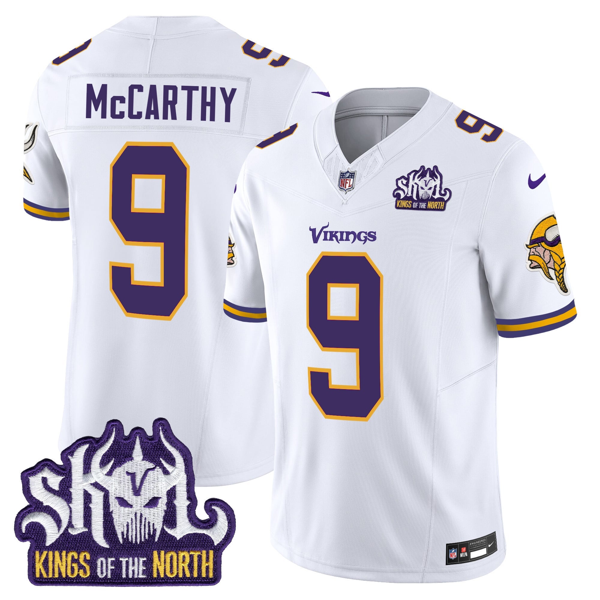 Men's Minnesota Vikings King Of The North Patch Throwback Vapor Limited Jersey - All Stitched