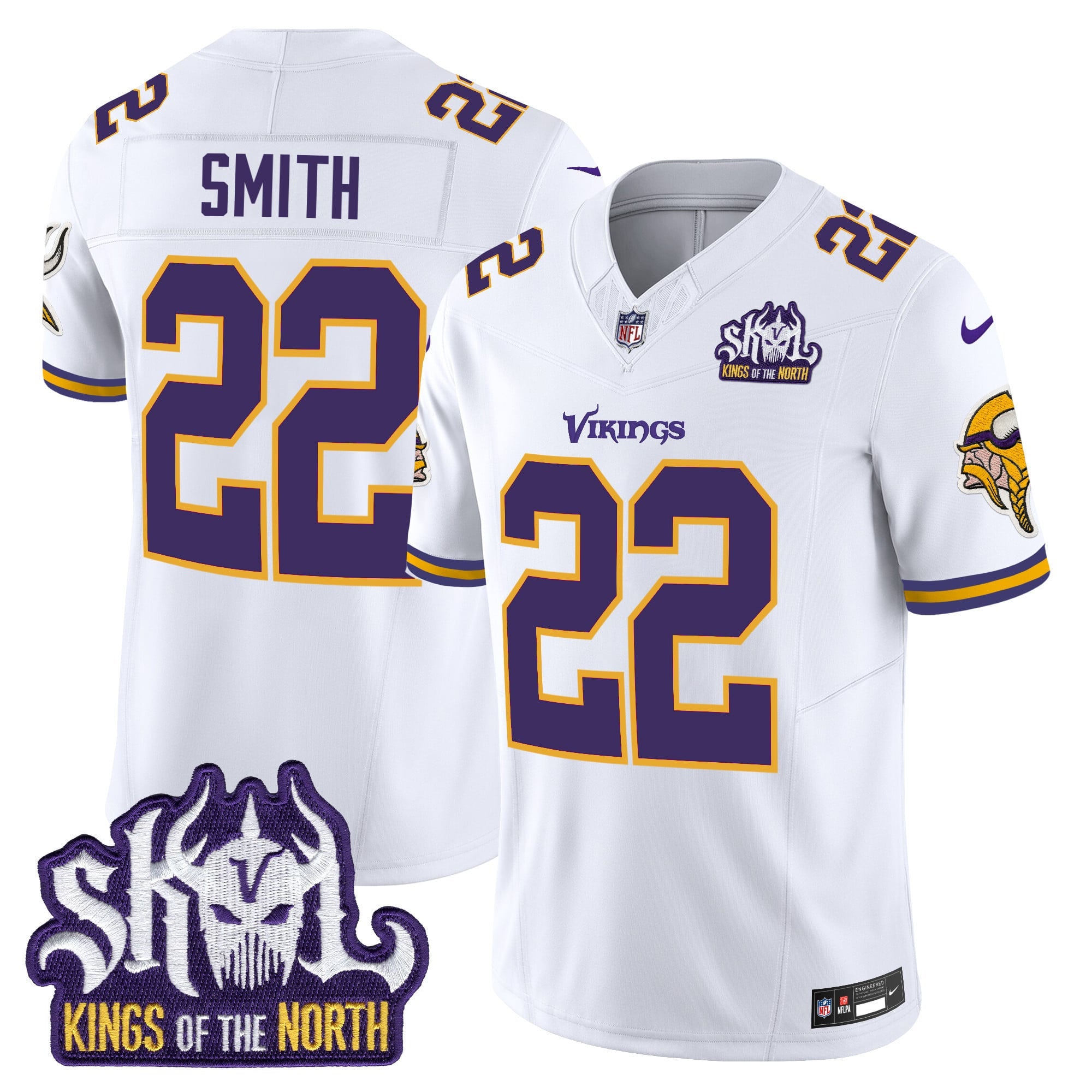 Men's Minnesota Vikings King Of The North Patch Throwback Vapor Limited Jersey - All Stitched