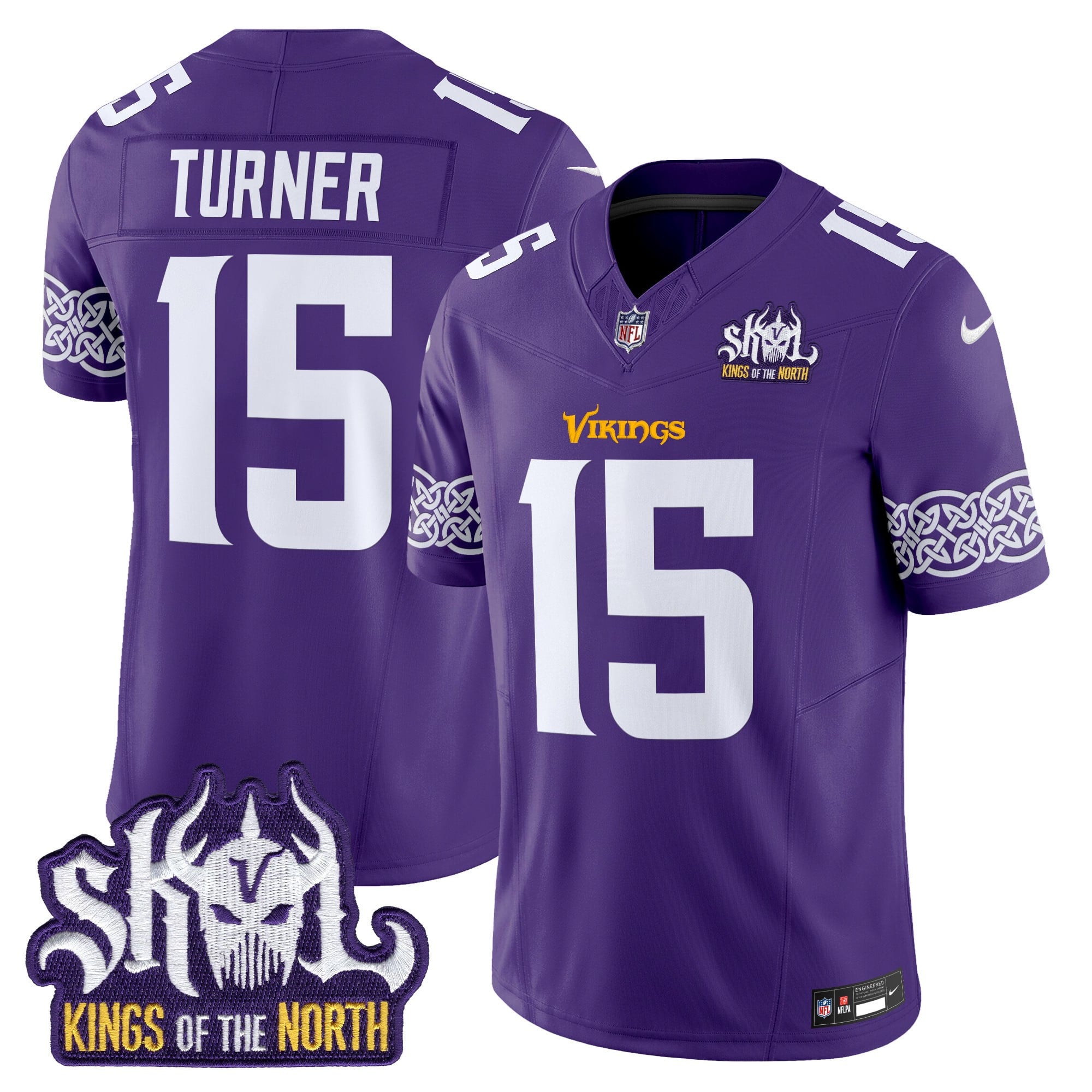 Men's Minnesota Vikings King Of The North Patch Vapor Limited Jersey V2 - All Stitched
