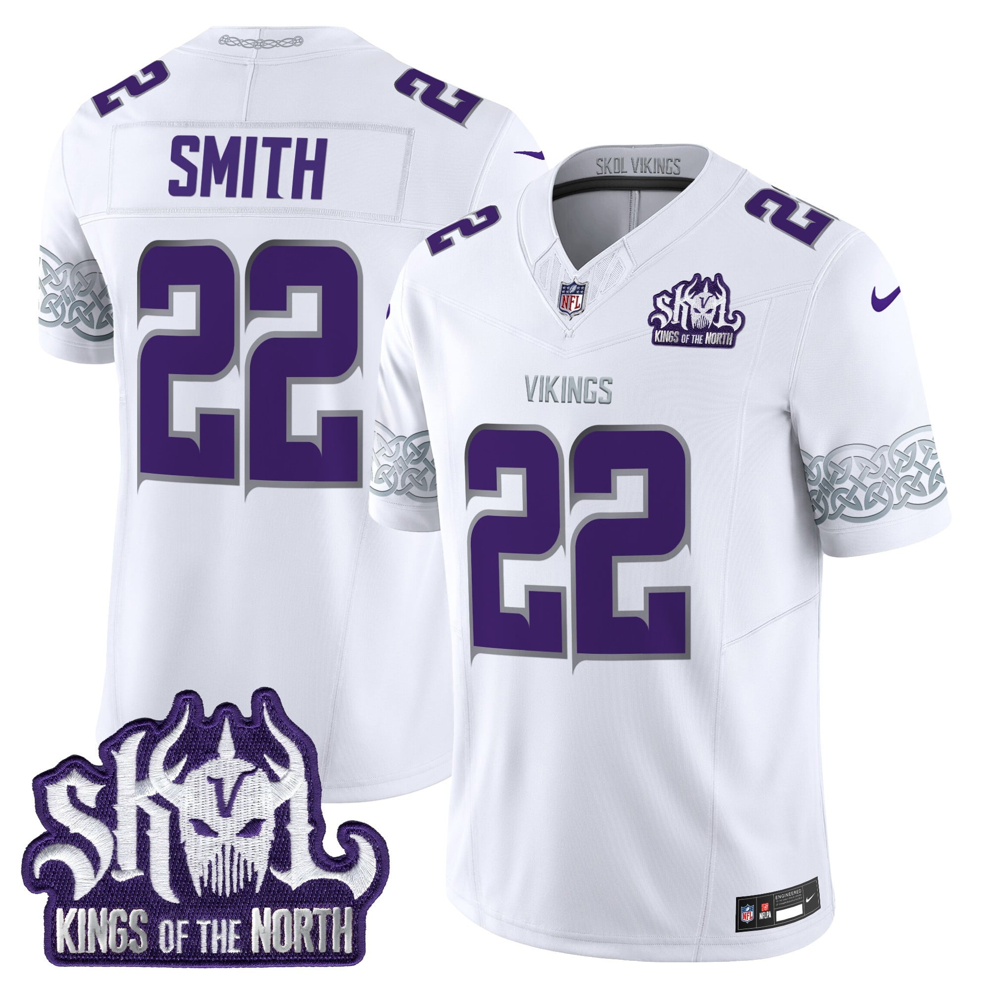 Men's Minnesota Vikings King Of The North Patch Vapor Limited Jersey V2 - All Stitched
