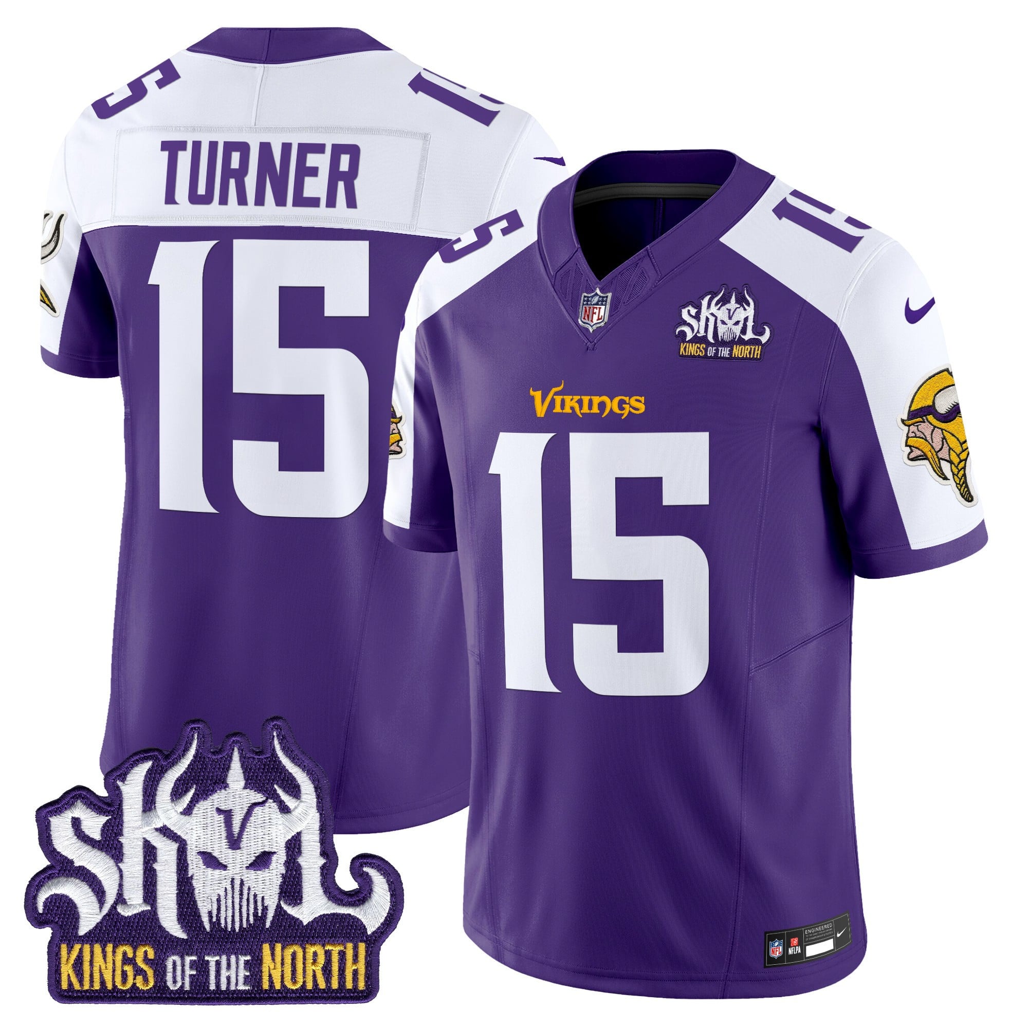 Men's Minnesota Vikings King Of The North Patch Vapor Limited Jersey V2 - All Stitched
