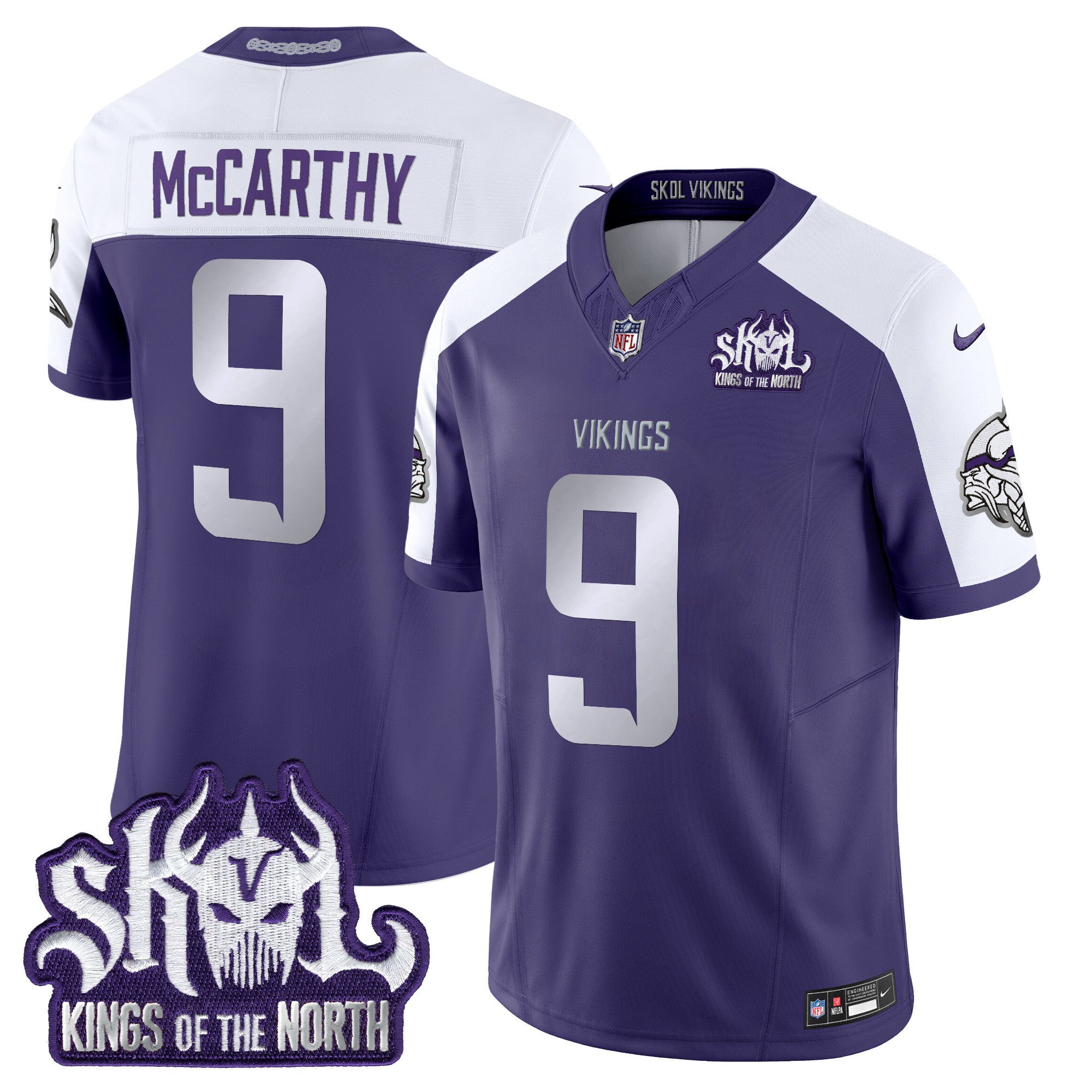 Men's Minnesota Vikings 2024 Winter Warrior Skol Patch Vapor Limited Jersey - All Stitched