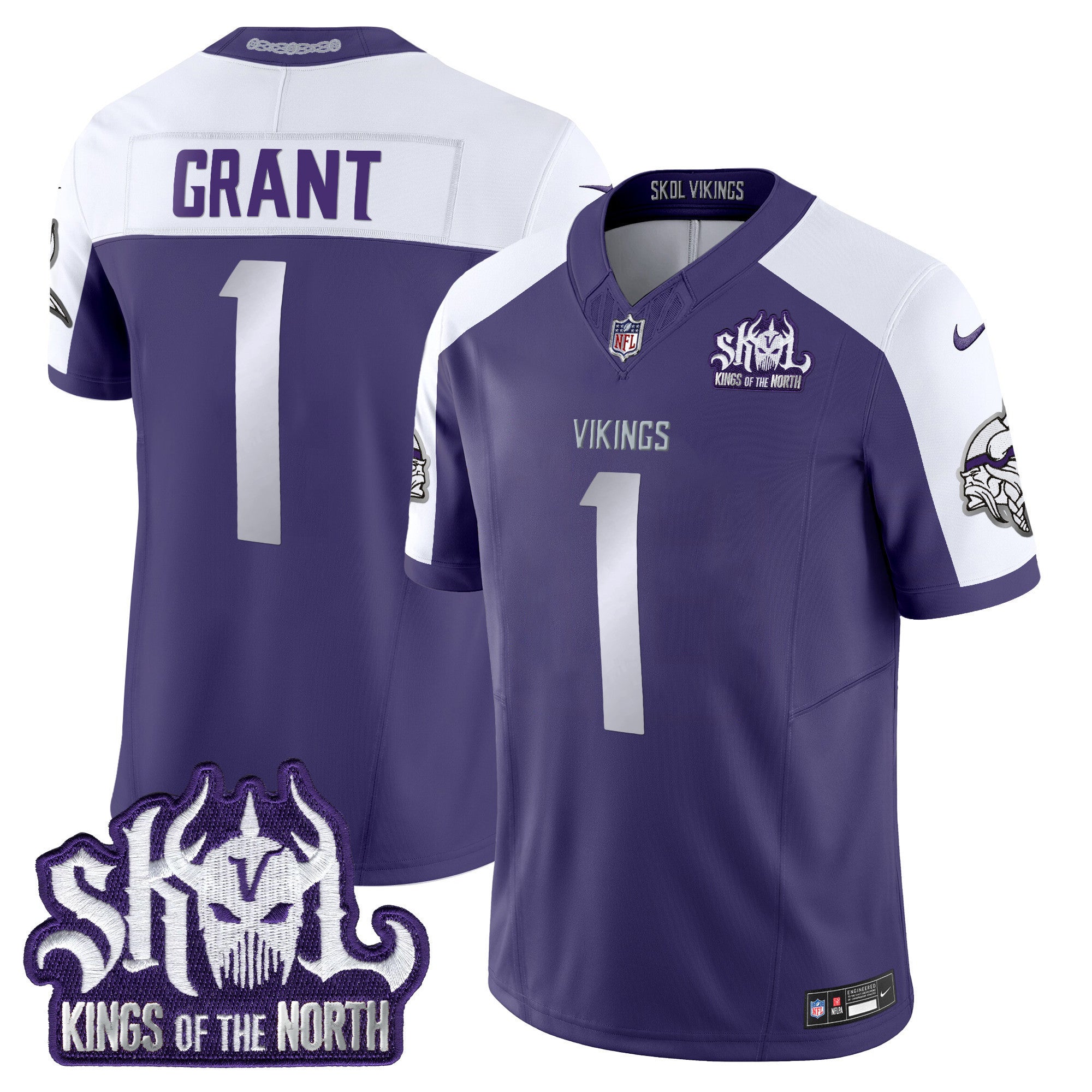 Men's Minnesota Vikings 2024 Winter Warrior Skol Patch Vapor Limited Jersey - All Stitched