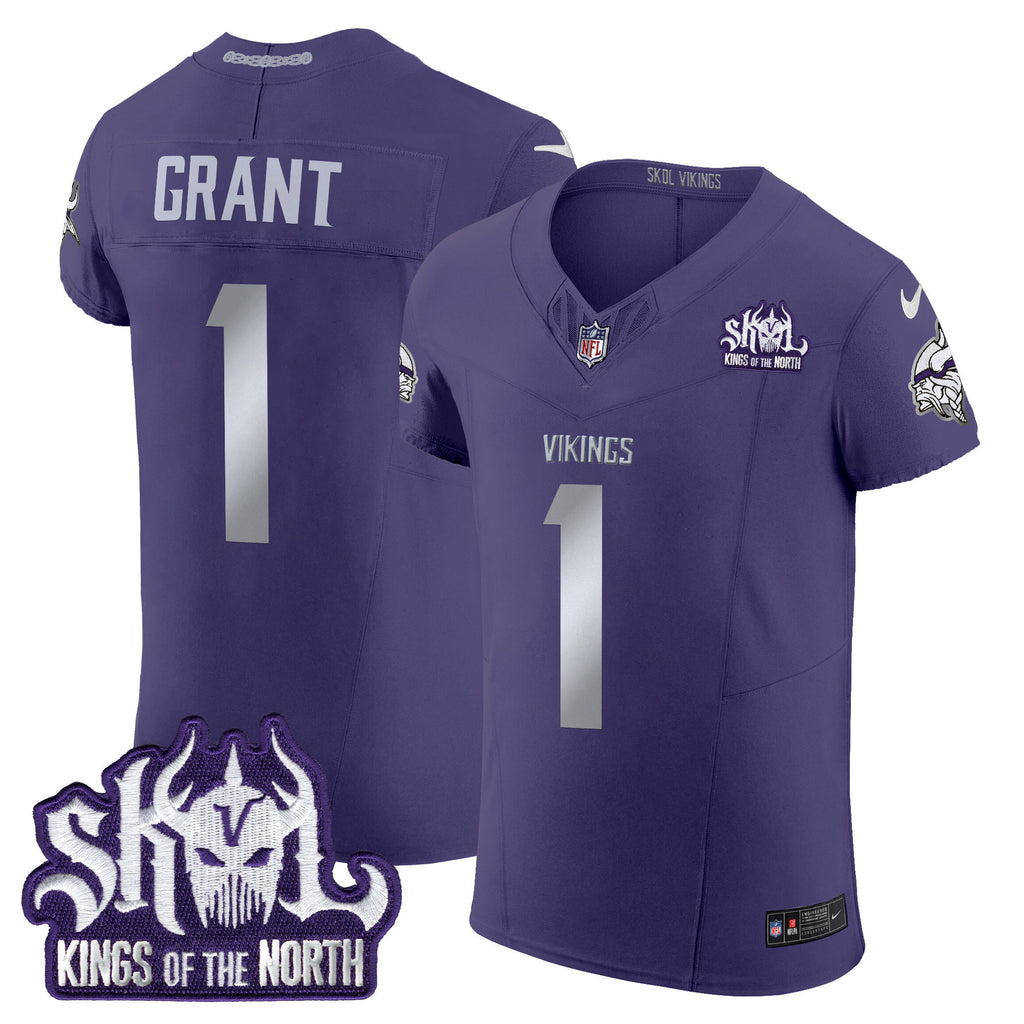 Men's Minnesota Vikings 2024 Winter Warrior Skol Patch Vapor Elite Jersey - All Stitched