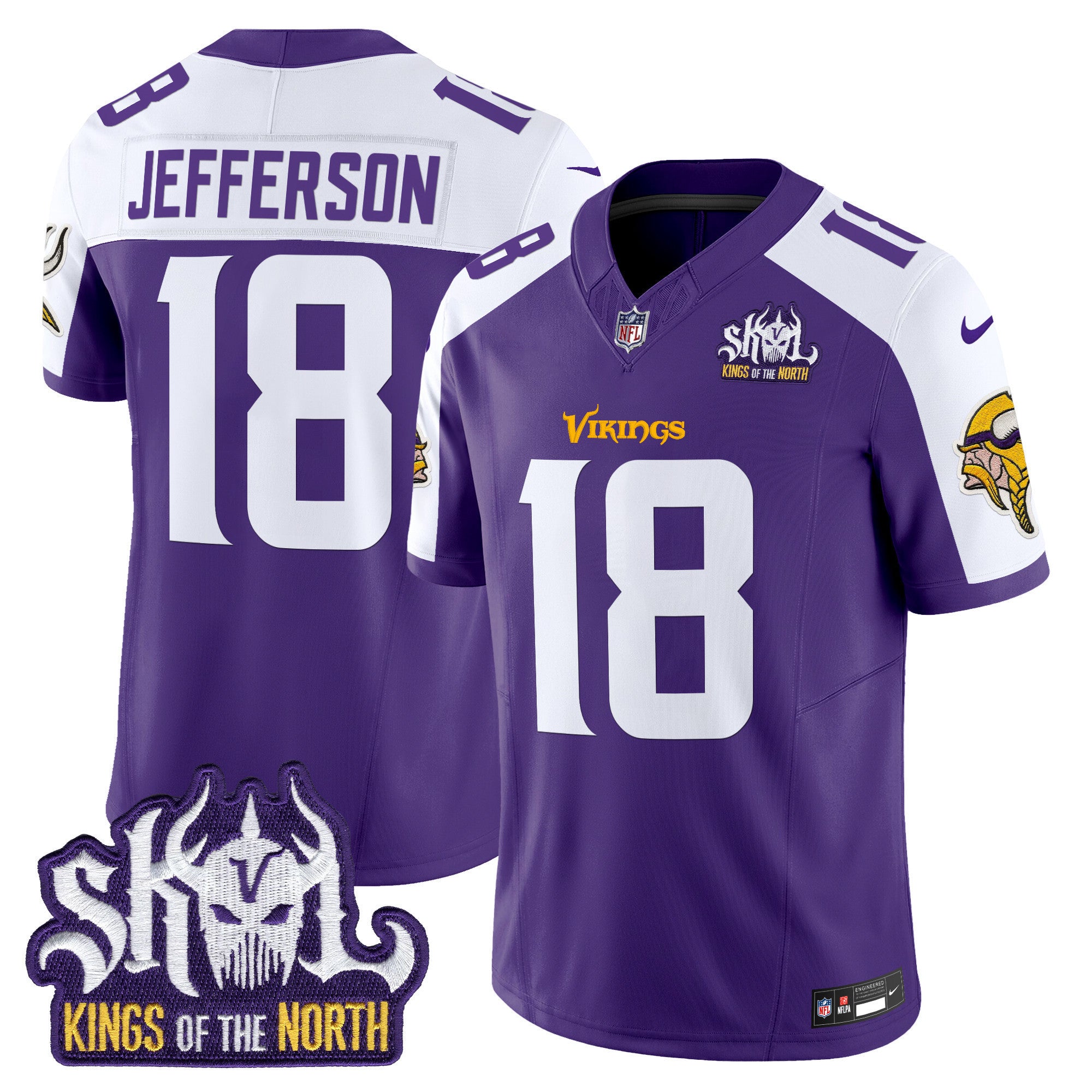Men's Minnesota Vikings King Of The North Patch Vapor Limited Jersey - All Stitched