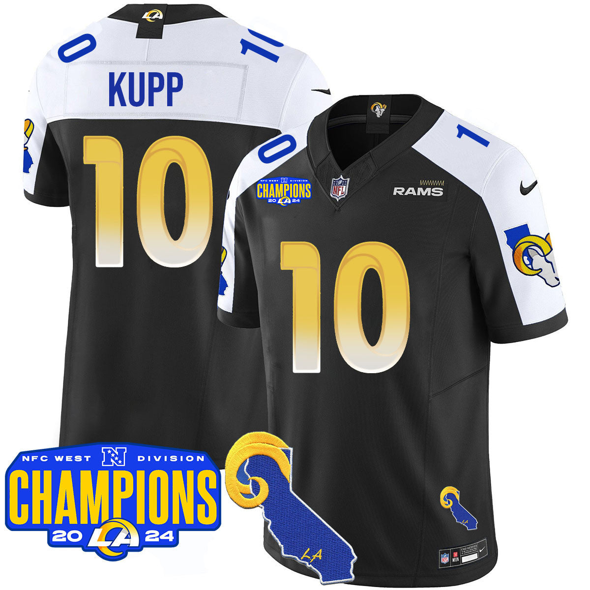 Men's Los Angeles Rams 2024 NFC West Division Champions Jersey - All Stitched