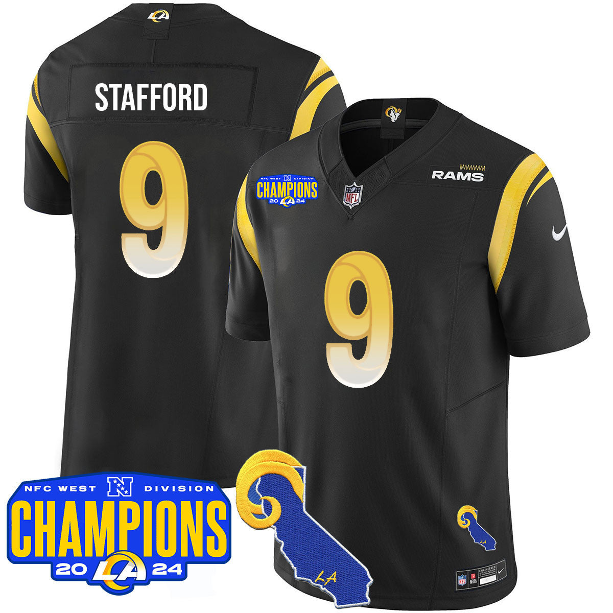 Men's Los Angeles Rams 2024 NFC West Division Champions Jersey - All Stitched