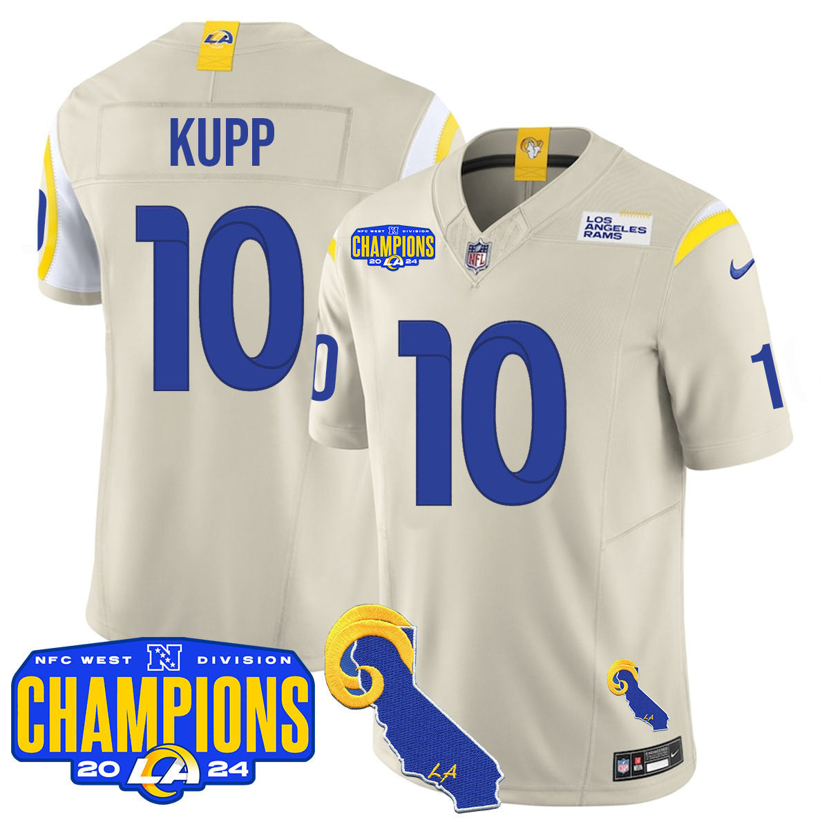 Men's Los Angeles Rams 2024 NFC West Division Champions Jersey - All Stitched