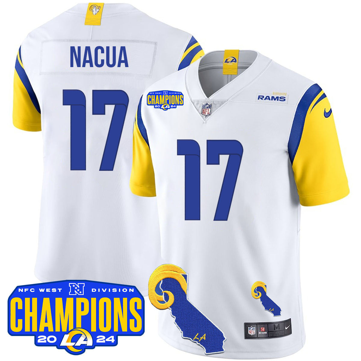 Men's Los Angeles Rams 2024 NFC West Division Champions Jersey - All Stitched