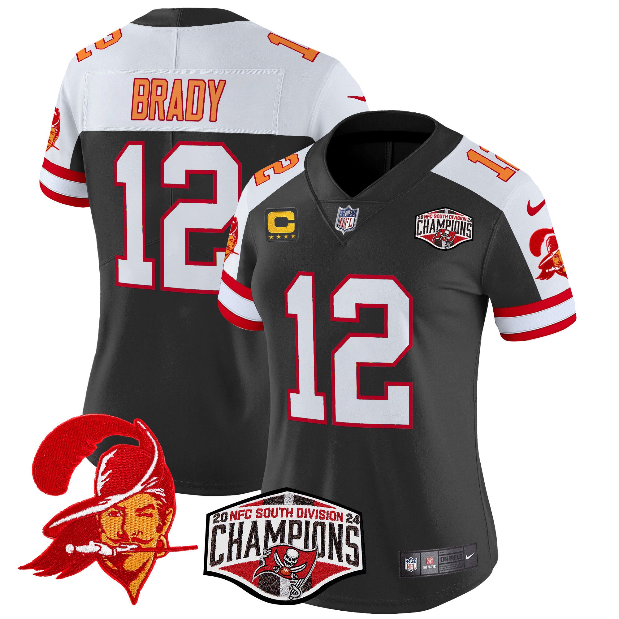 Women's Tampa Bay Buccaneers Creamsicle 2024 NFC South Division Champions Patch Vapor Limited Jersey - All Stitched