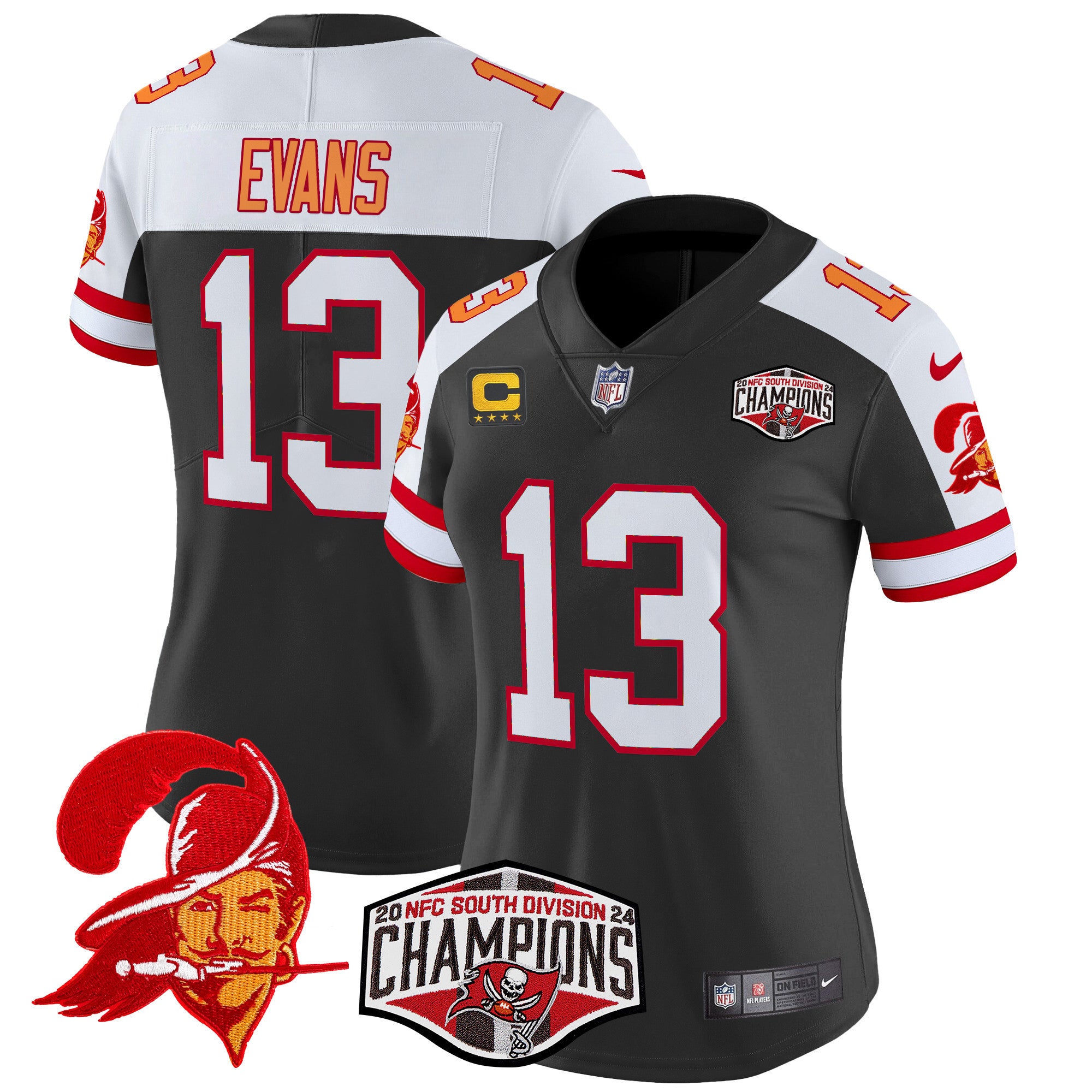 Women's Tampa Bay Buccaneers Creamsicle 2024 NFC South Division Champions Patch Vapor Limited Jersey - All Stitched