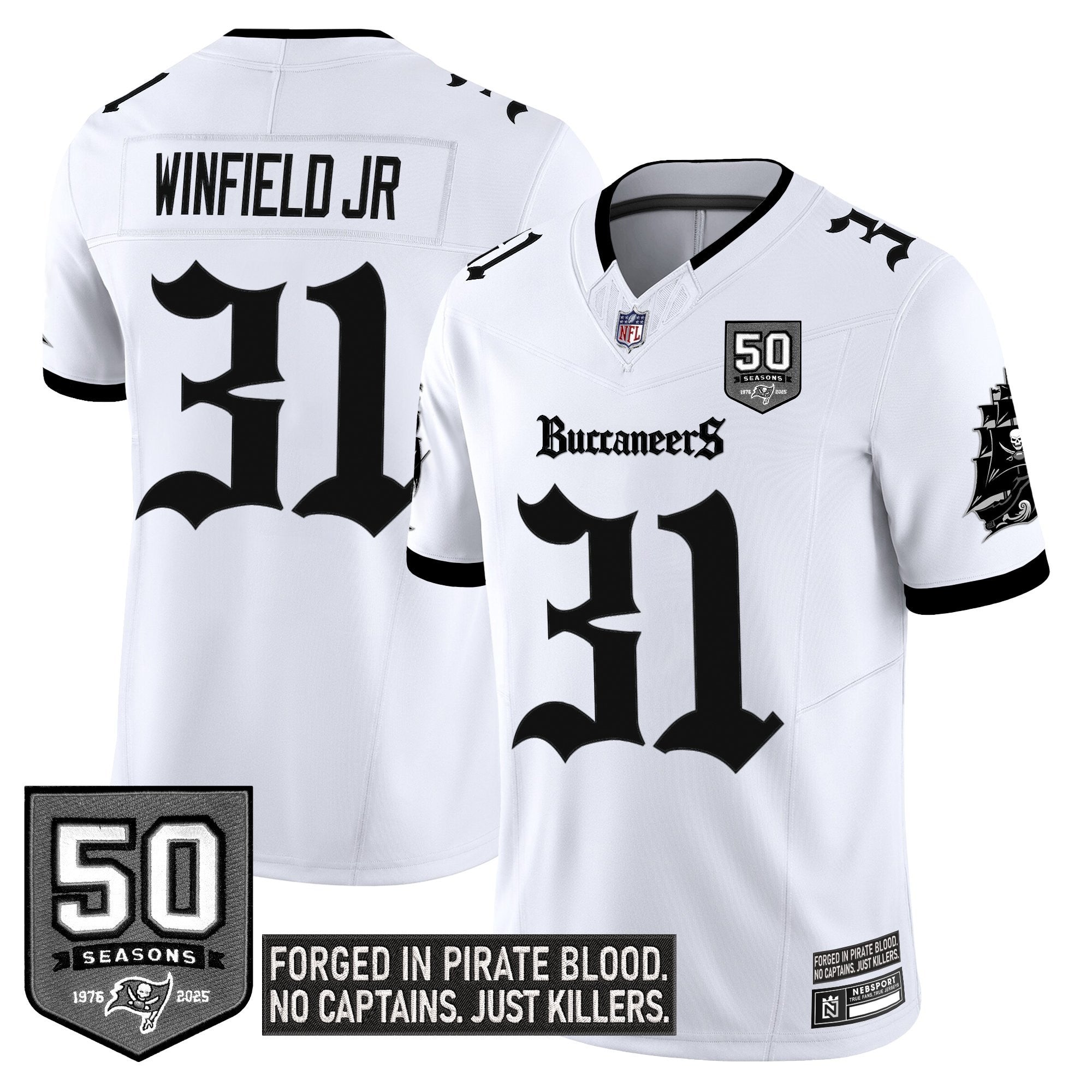 Men's Tampa Bay Buccaneers 'Gothic Pirate Shadows Edition' Limited Jersey - All Stitched