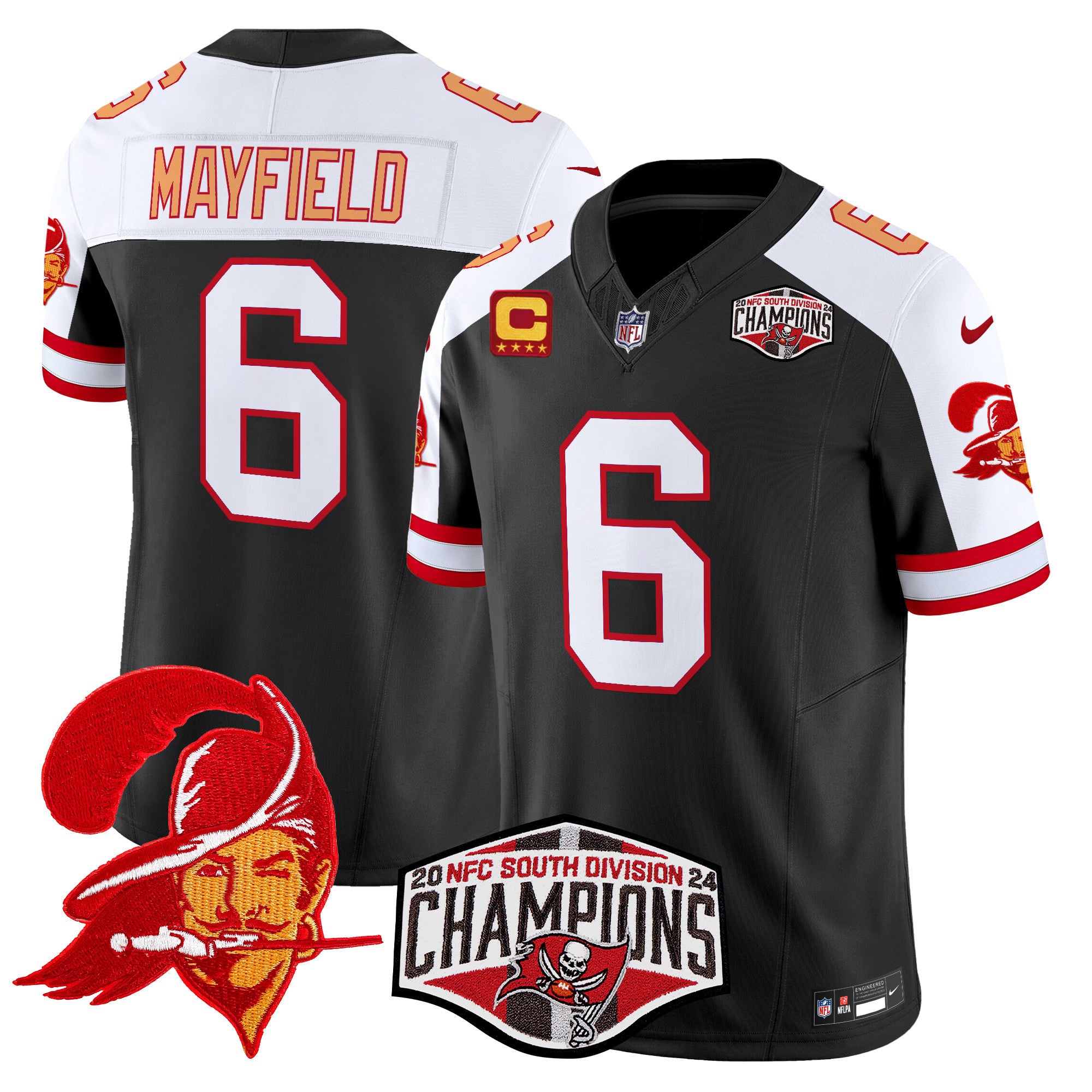 Men's Tampa Bay Buccaneers Throwback 2024 NFC South Division Champions Patch Vapor Limited Jersey - All Stitched