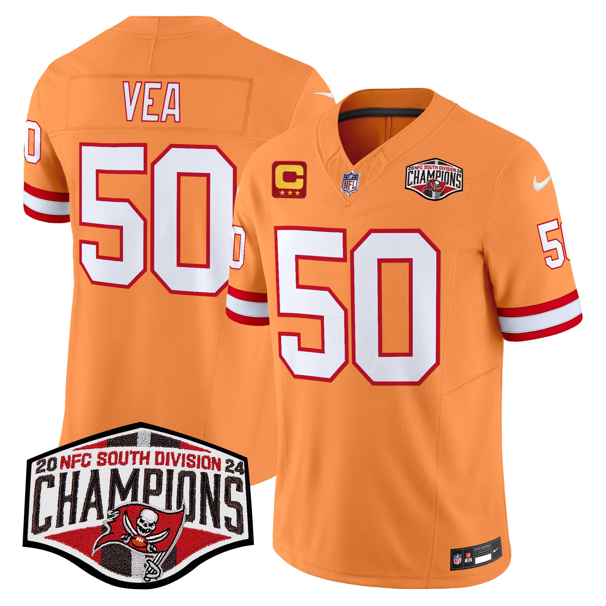 Men's Tampa Bay Buccaneers Throwback 2024 NFC South Division Champions Patch Vapor Limited Jersey - All Stitched