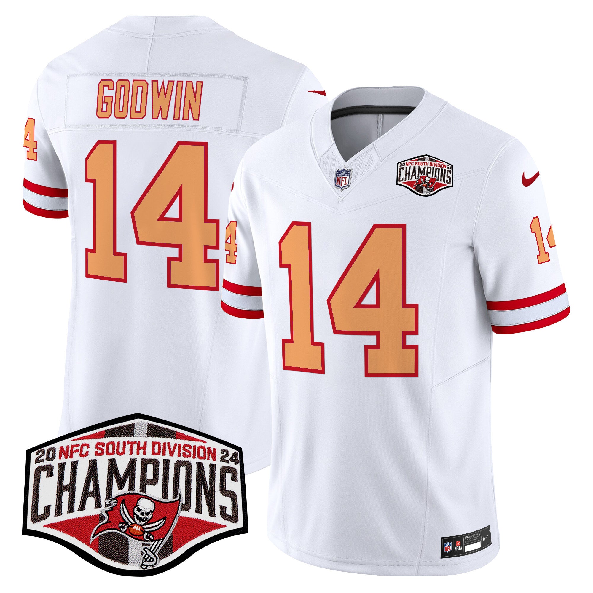 Men's Tampa Bay Buccaneers Throwback 2024 NFC South Division Champions Patch Vapor Limited Jersey - All Stitched