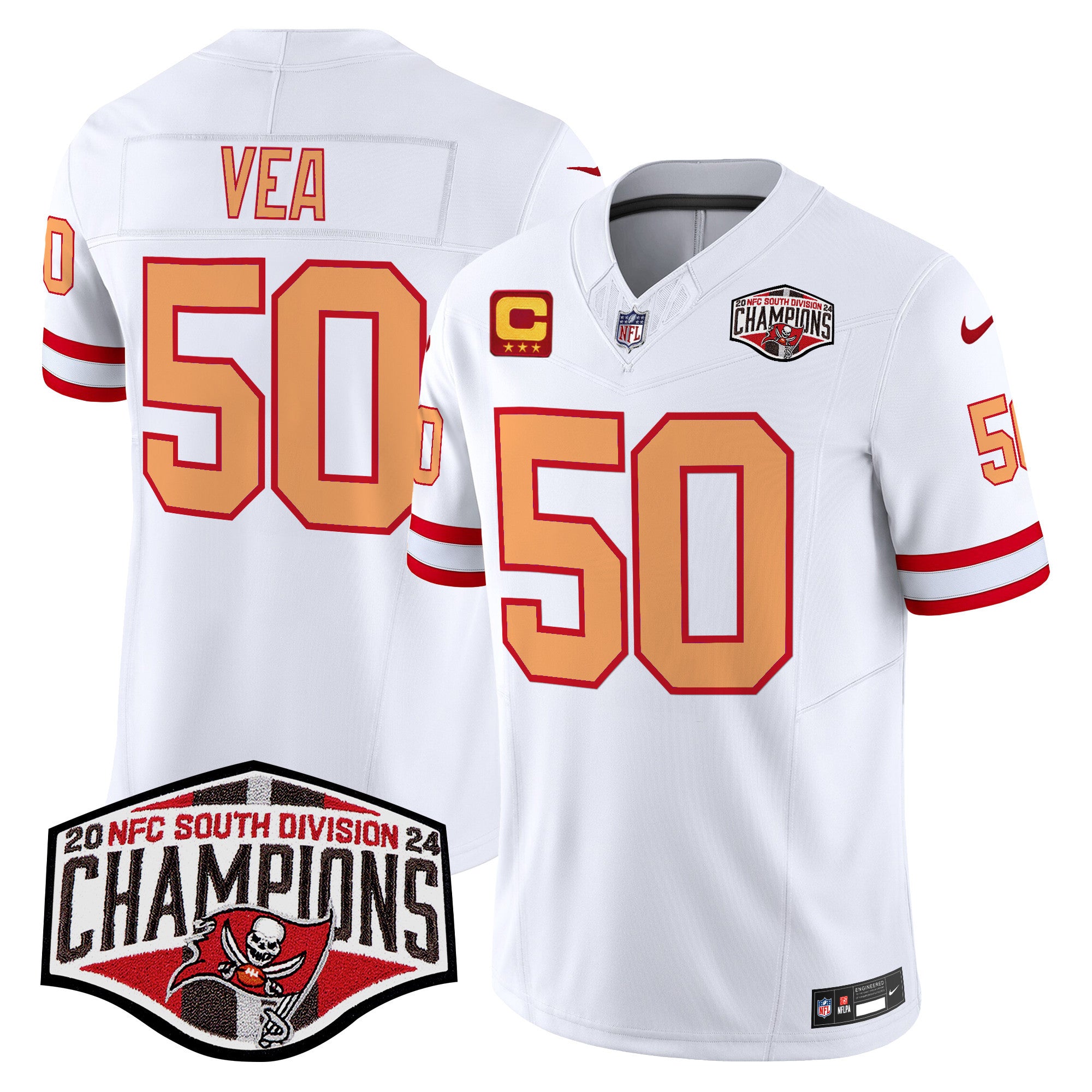 Men's Tampa Bay Buccaneers Throwback 2024 NFC South Division Champions Patch Vapor Limited Jersey - All Stitched