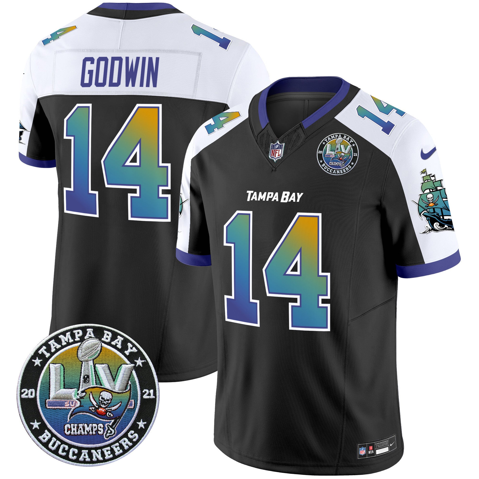 Men's Buccaneers Tampa City Super Bowl LIV Patch Vapor Limited Jersey - All Stitched