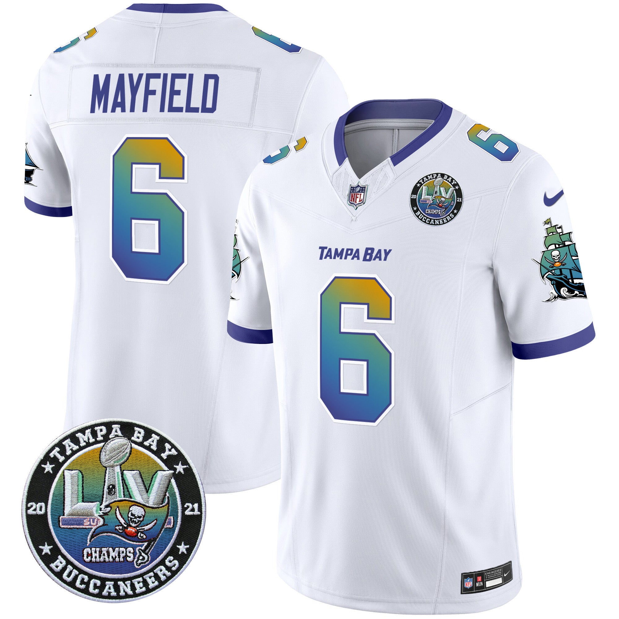 Men's Buccaneers Tampa City Super Bowl LIV Patch Vapor Limited Jersey - All Stitched