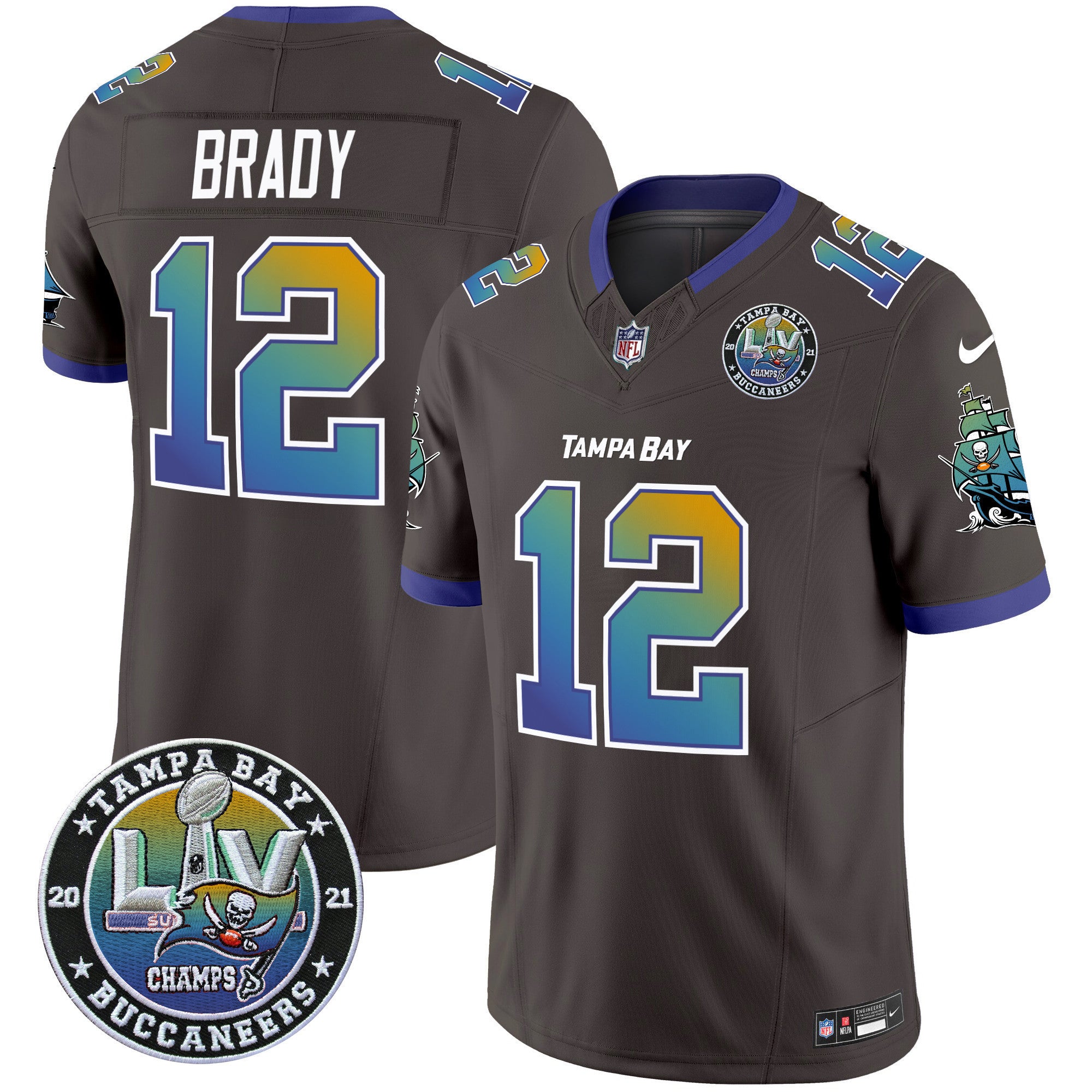 Men's Buccaneers Tampa City Super Bowl LIV Patch Vapor Limited Jersey - All Stitched