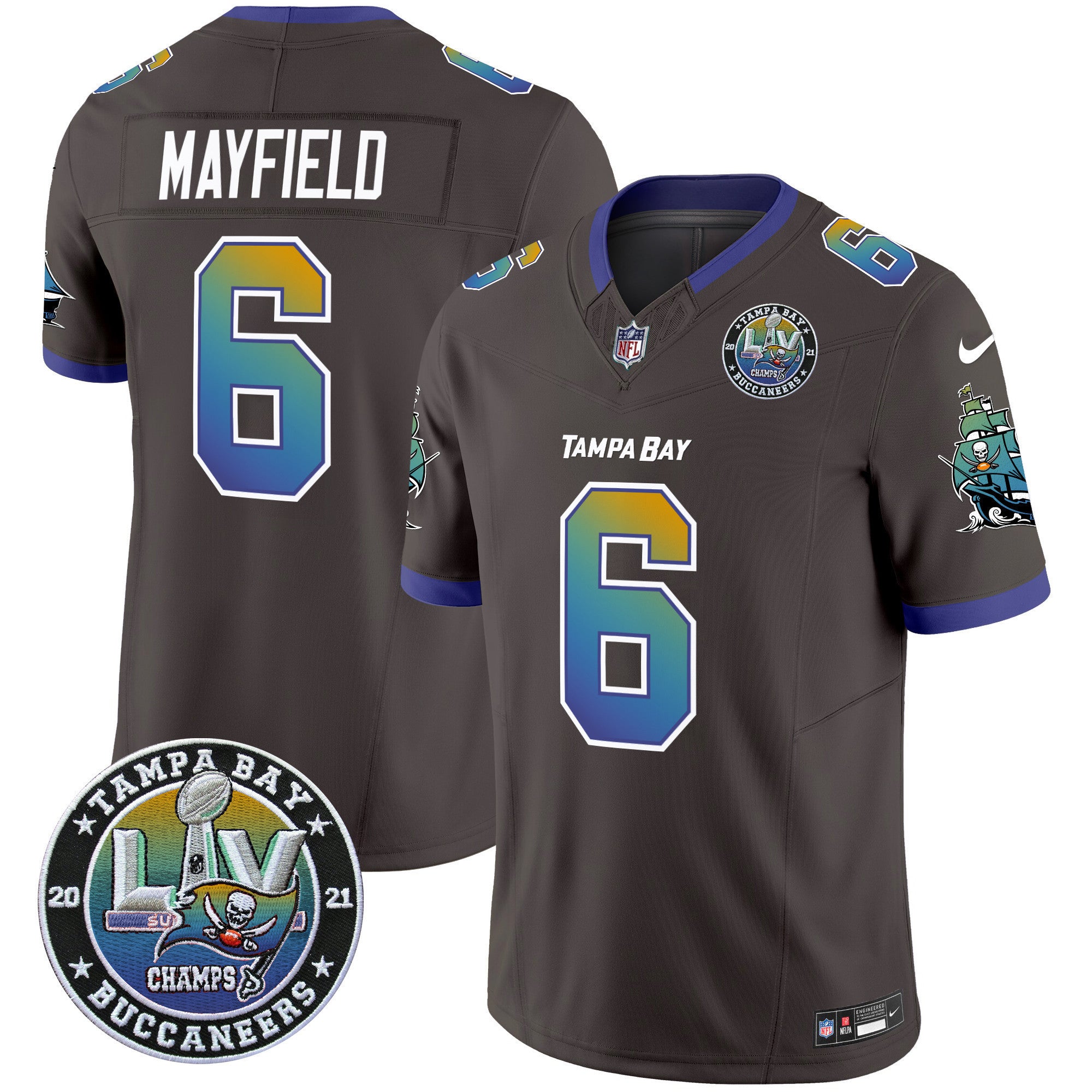Men's Buccaneers Tampa City Super Bowl LIV Patch Vapor Limited Jersey - All Stitched