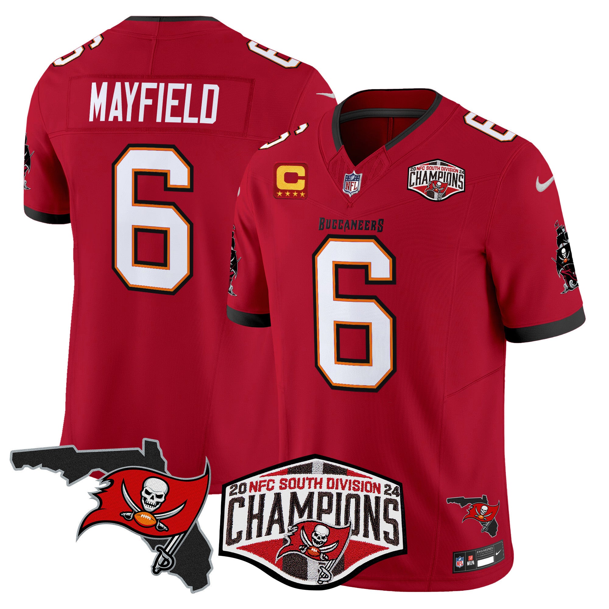 Men's Buccaneers 2024 NFC South Division Champions Patch Vapor Limited Jersey - All Stitched