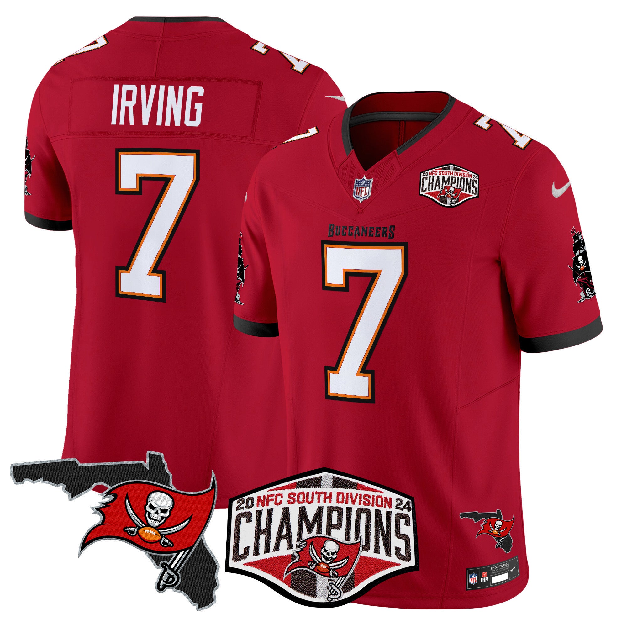 Men's Buccaneers 2024 NFC South Division Champions Patch Vapor Limited Jersey - All Stitched